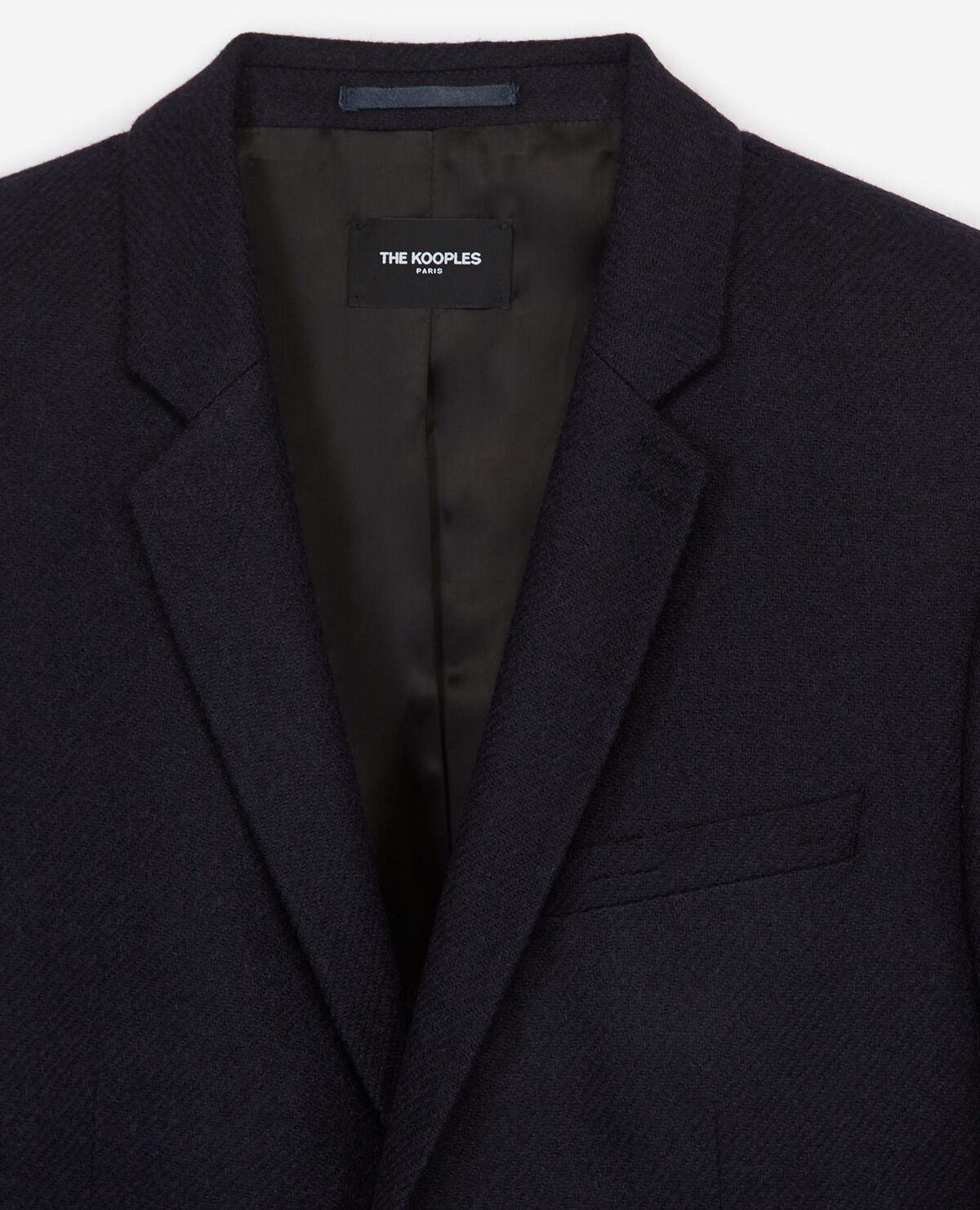 Black wool jacket with leather elbow patches The Kooples