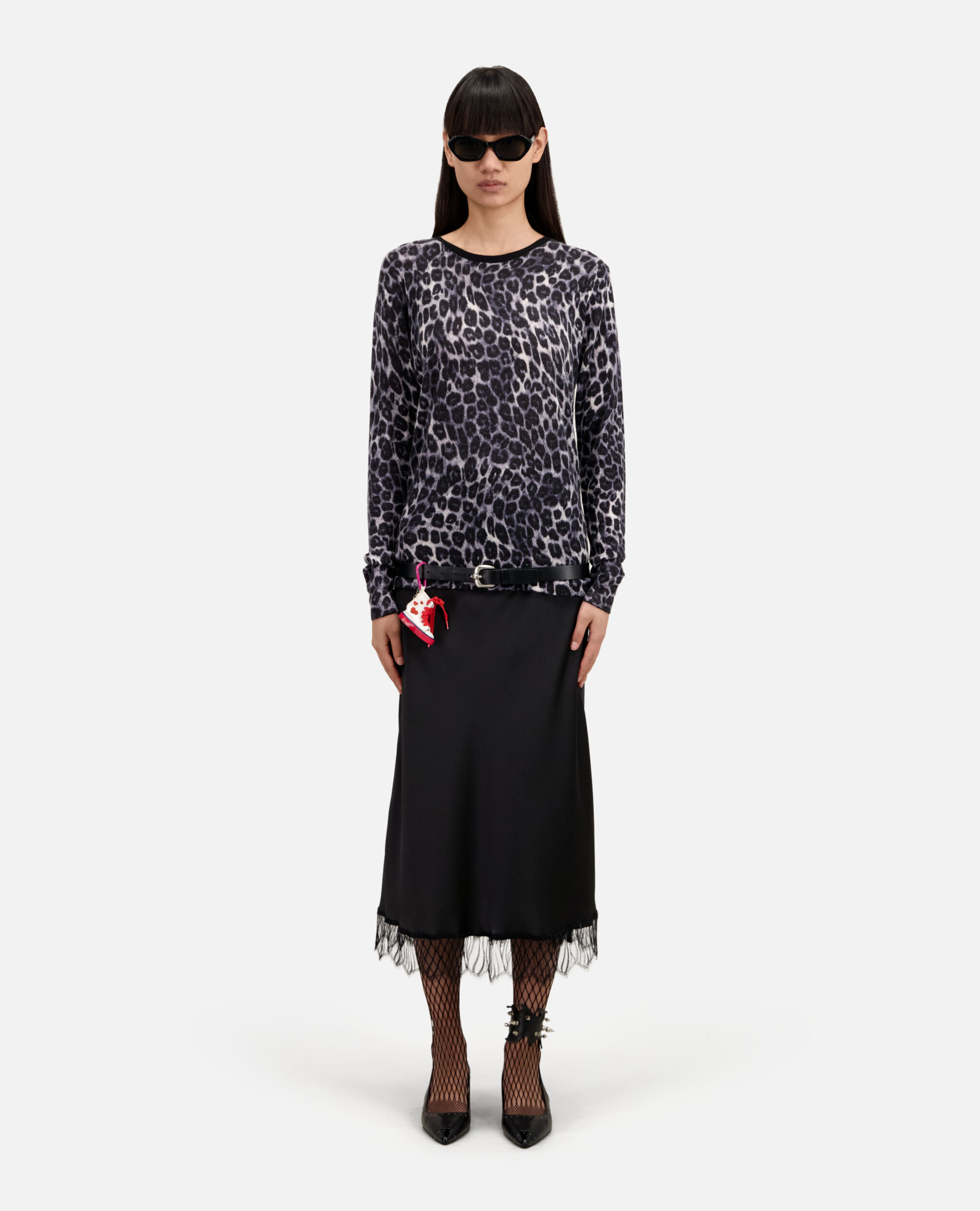 Ceinture en cuir noir, BLACK, hi-res image number null