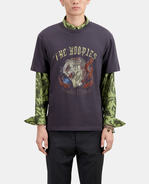 The Kooples HOMME CARBONE t-shirt avec sérigraphie gris