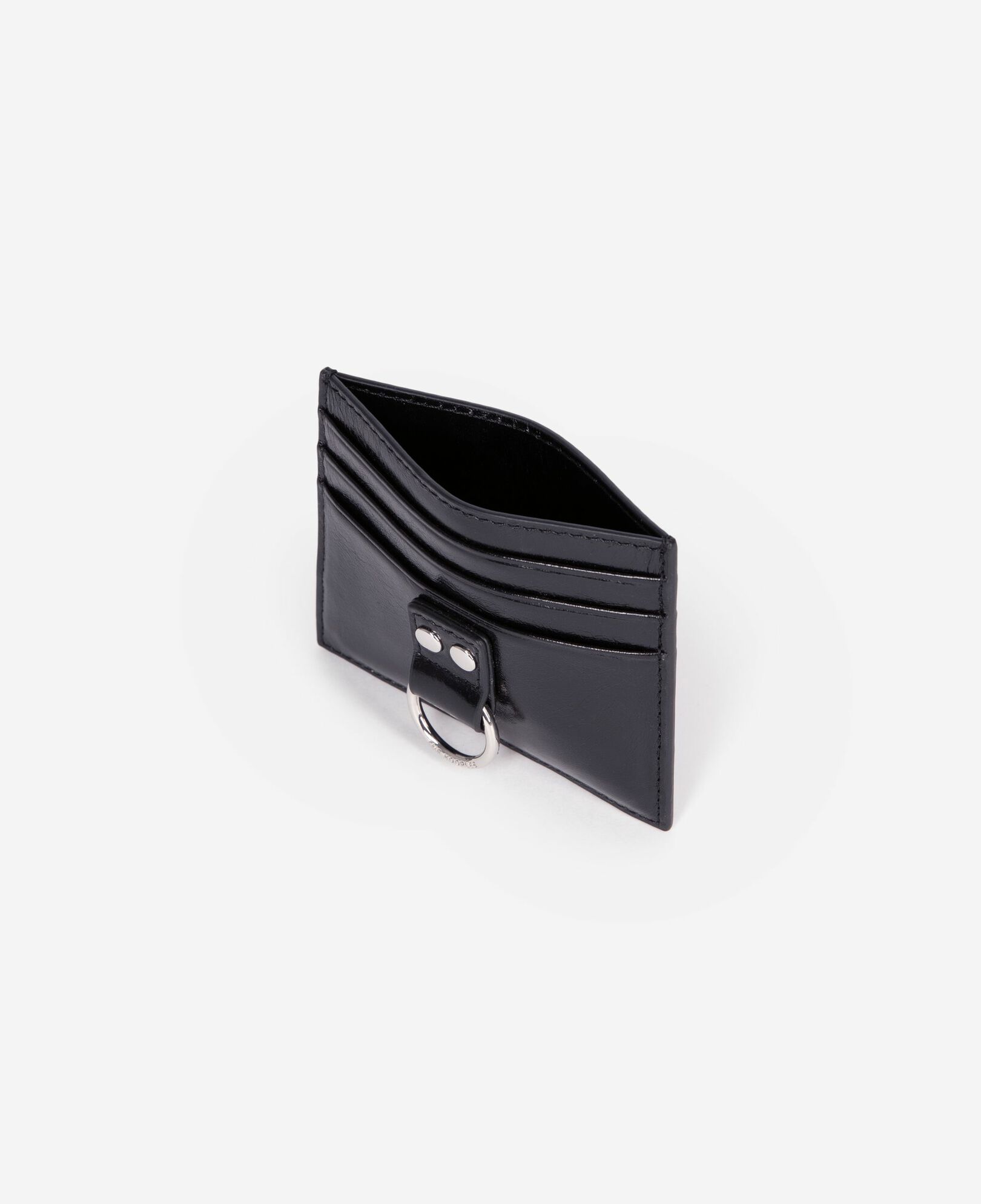 The Kooples WOMEN BLACK amelia black leather card holder
