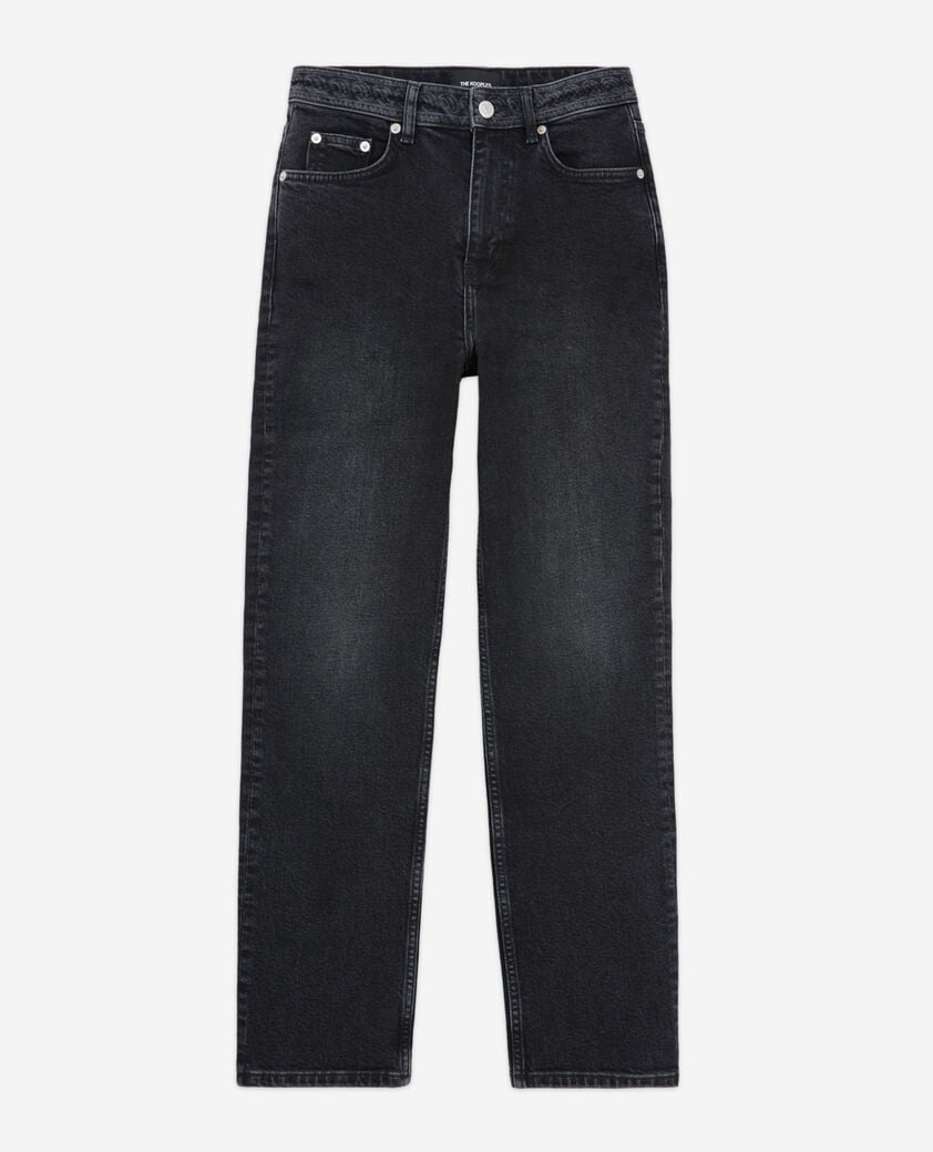 The Kooples MUJER BLACK WASHED vaqueros rectos cropped