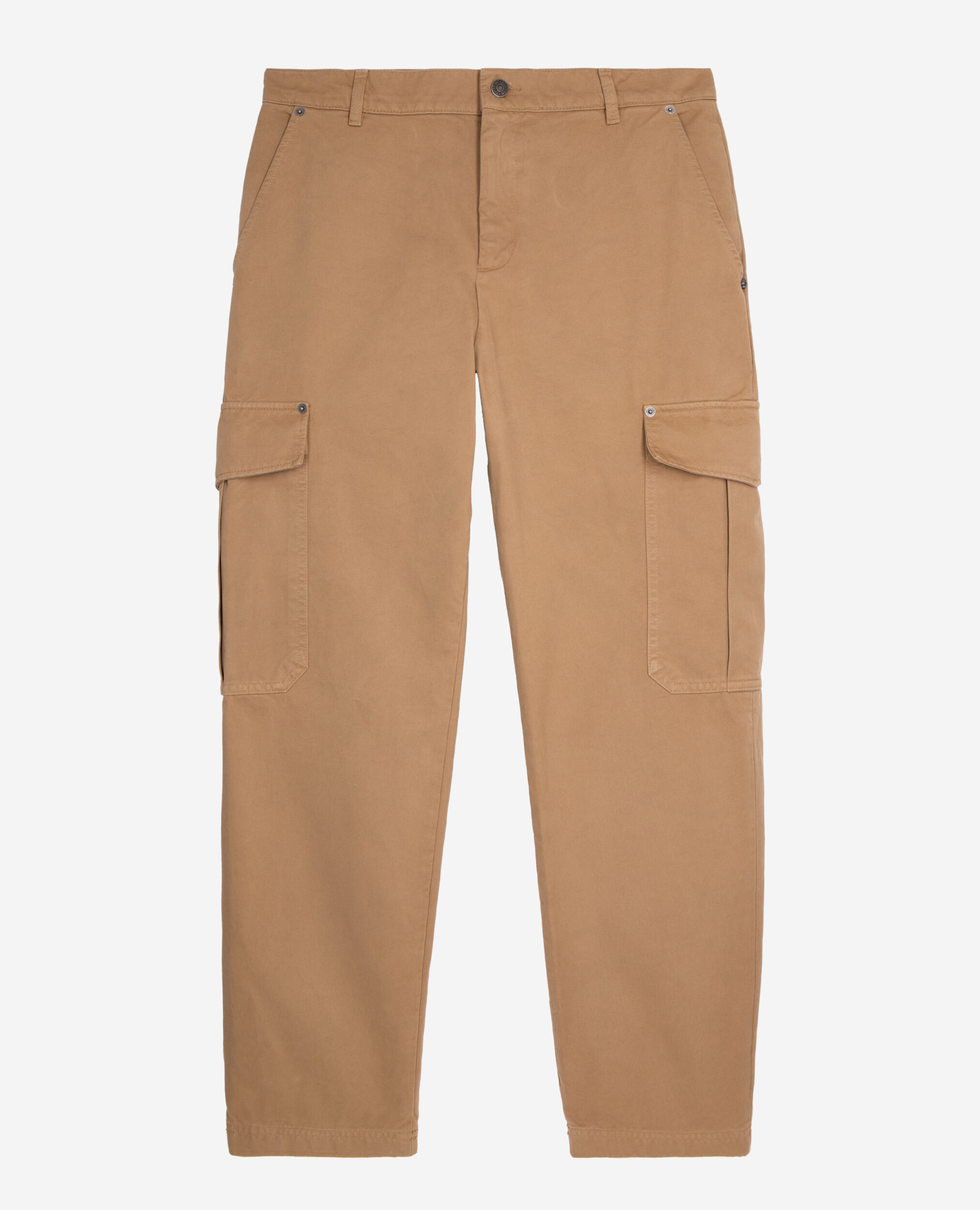 Pantalon cargo beige en coton, BEIGE, hi-res image number null
