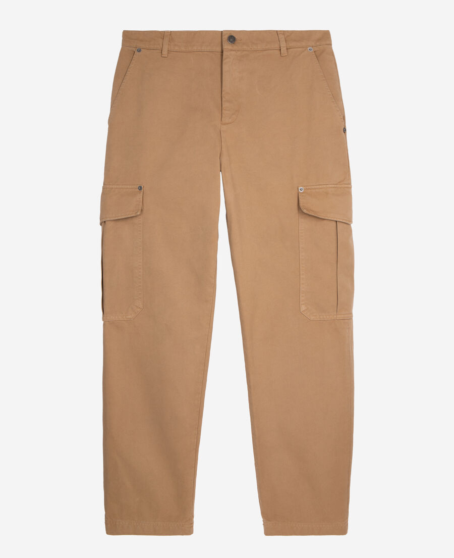 pantalon cargo beige en coton