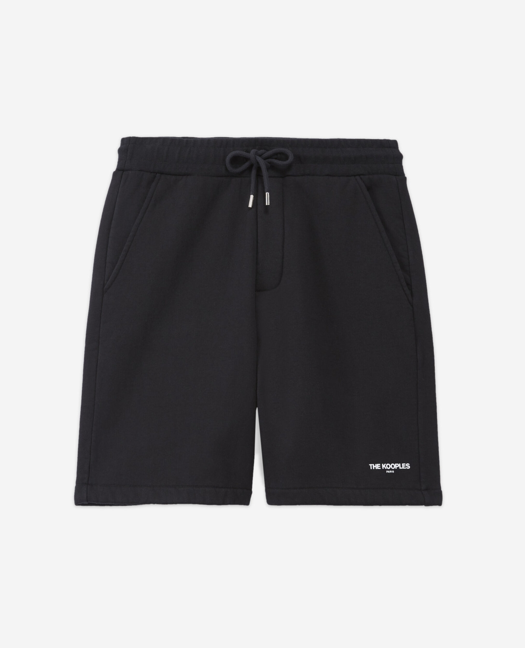 Fleece shorts with small logo, BLACK, hi-res image number null