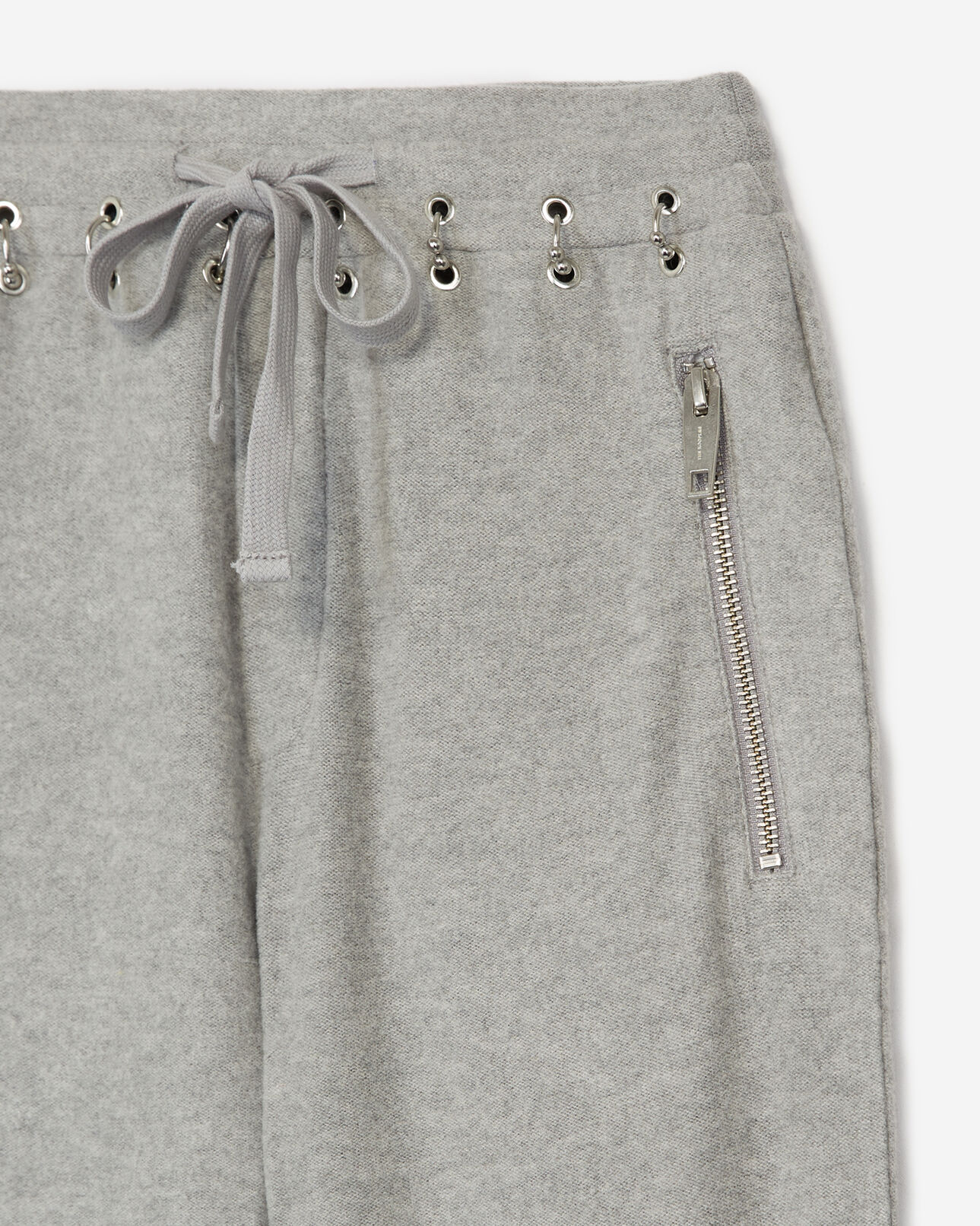 The Kooples FEMME LIGHT GREY jogging gris clair à poches zippées