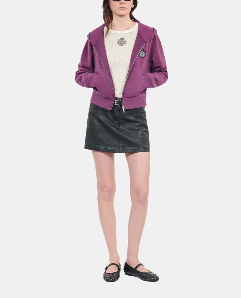 The Kooples WOMEN PRUNE purple blazon hoodie