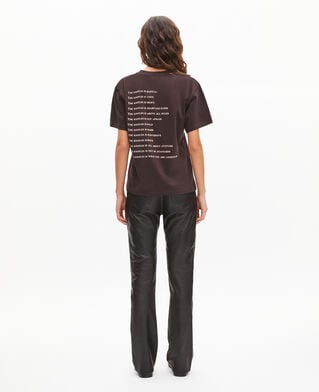 The Kooples FEMME CAFE t-shirt what is avec strass marron