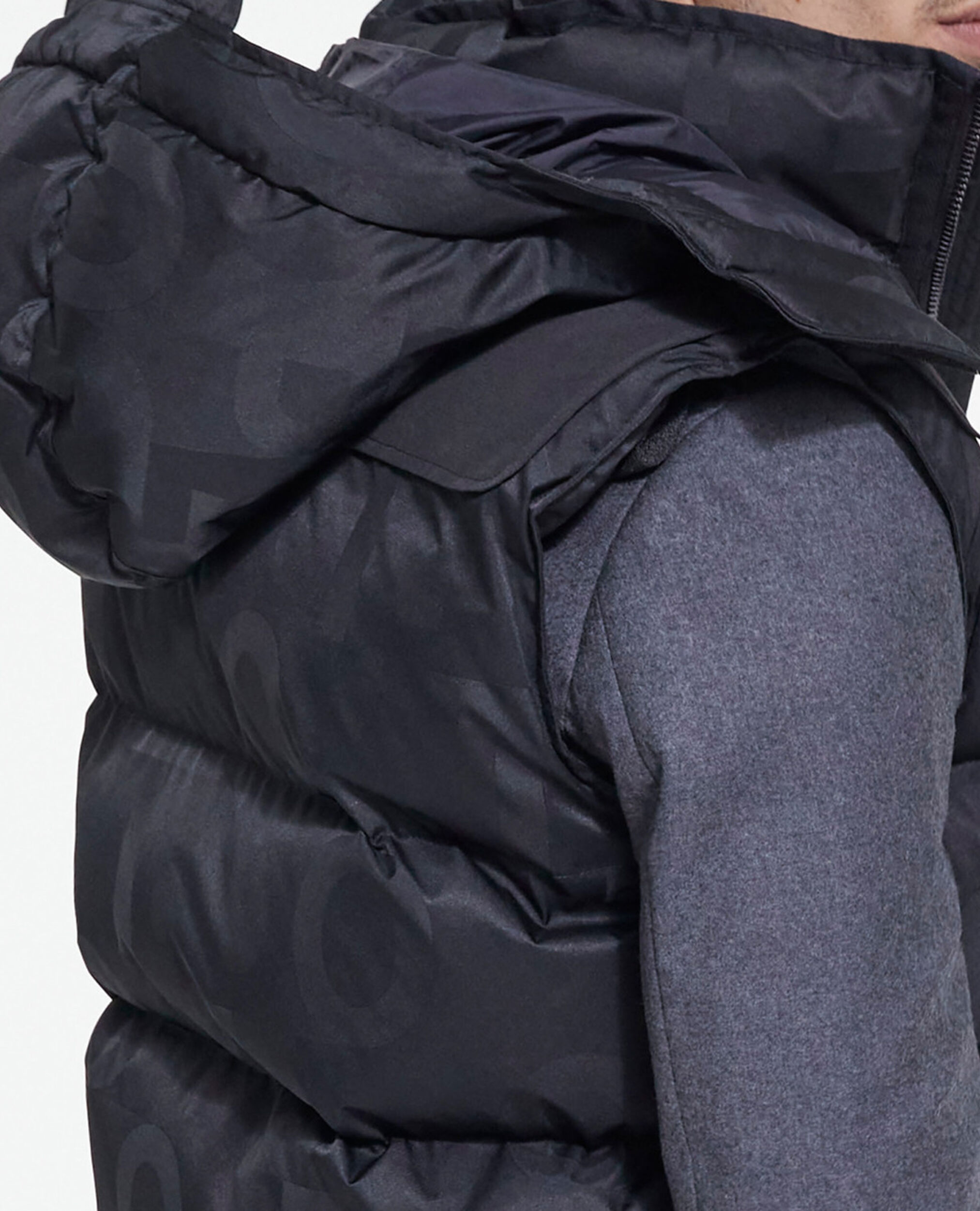 Black down jacket with The Kooples logo, BLACK, hi-res image number null