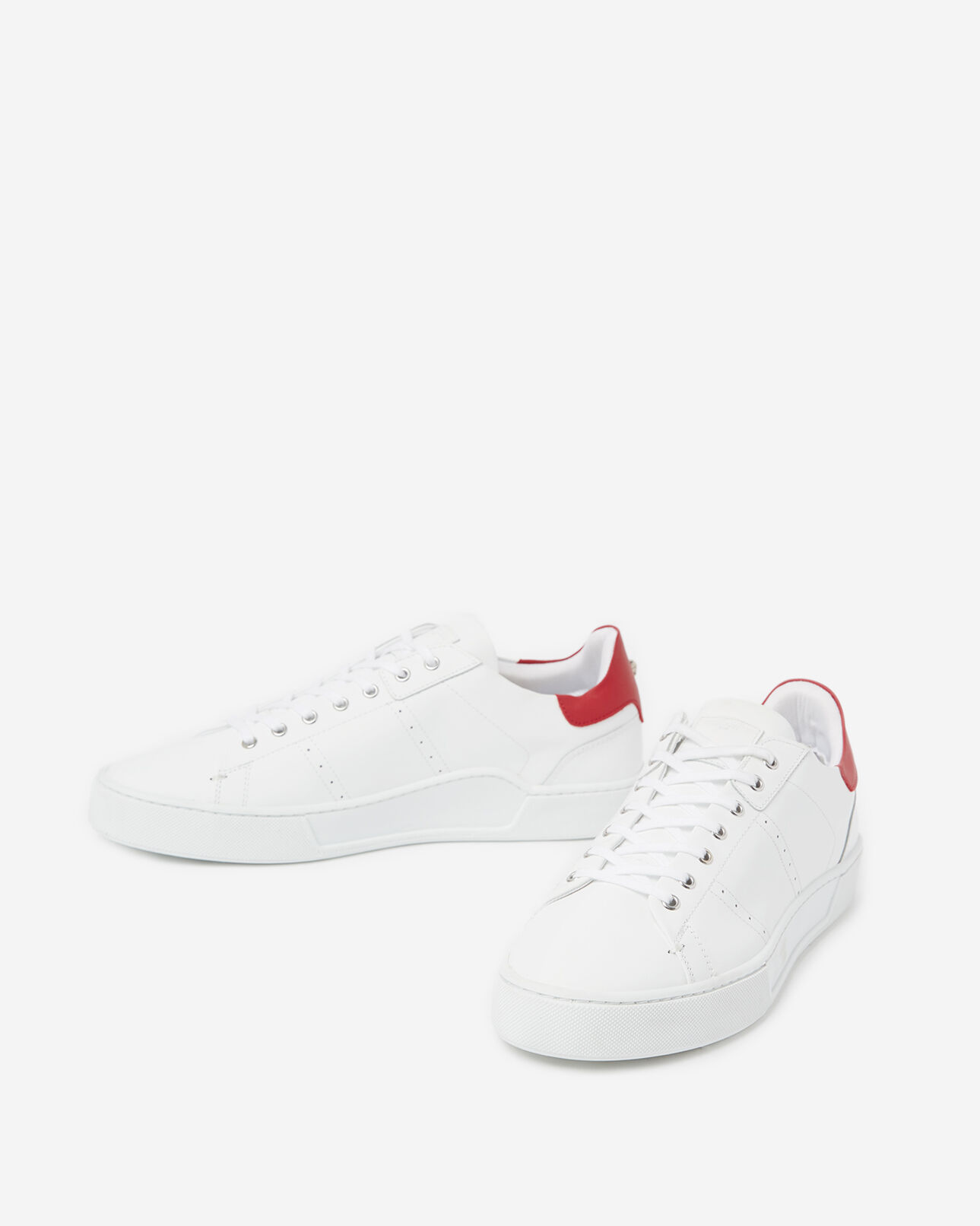 The Kooples MEN WHITE / BURGUNDY white sneakers with red accent
