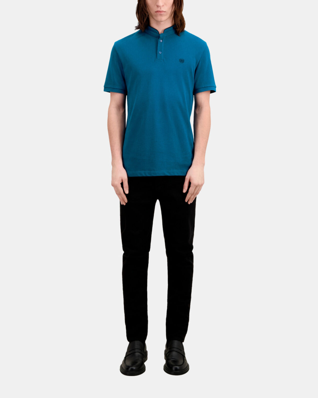 The Kooples HOMME MEDIUM BLUE polo bleu en coton