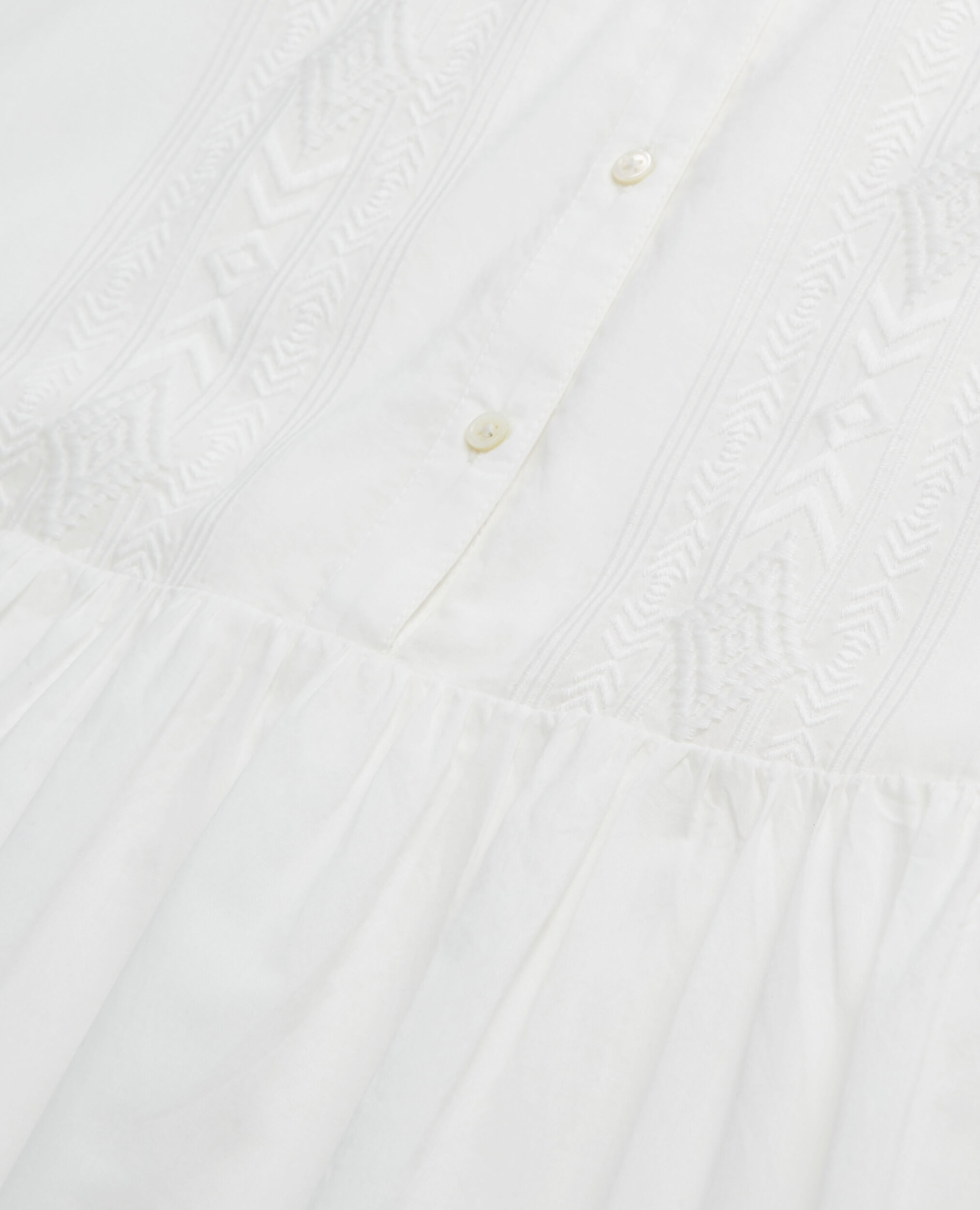 Long embroidered white dress, WHITE, hi-res image number null
