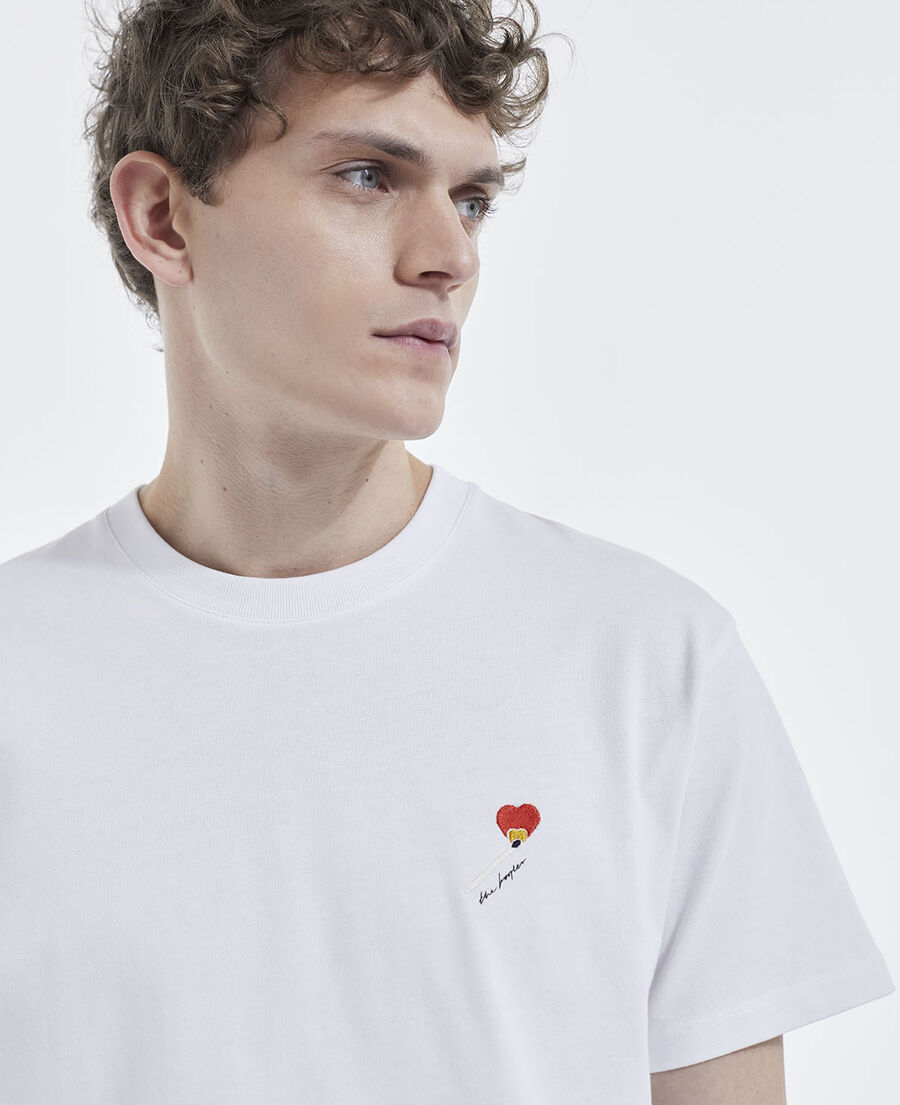 white cotton t-shirt with embroidery