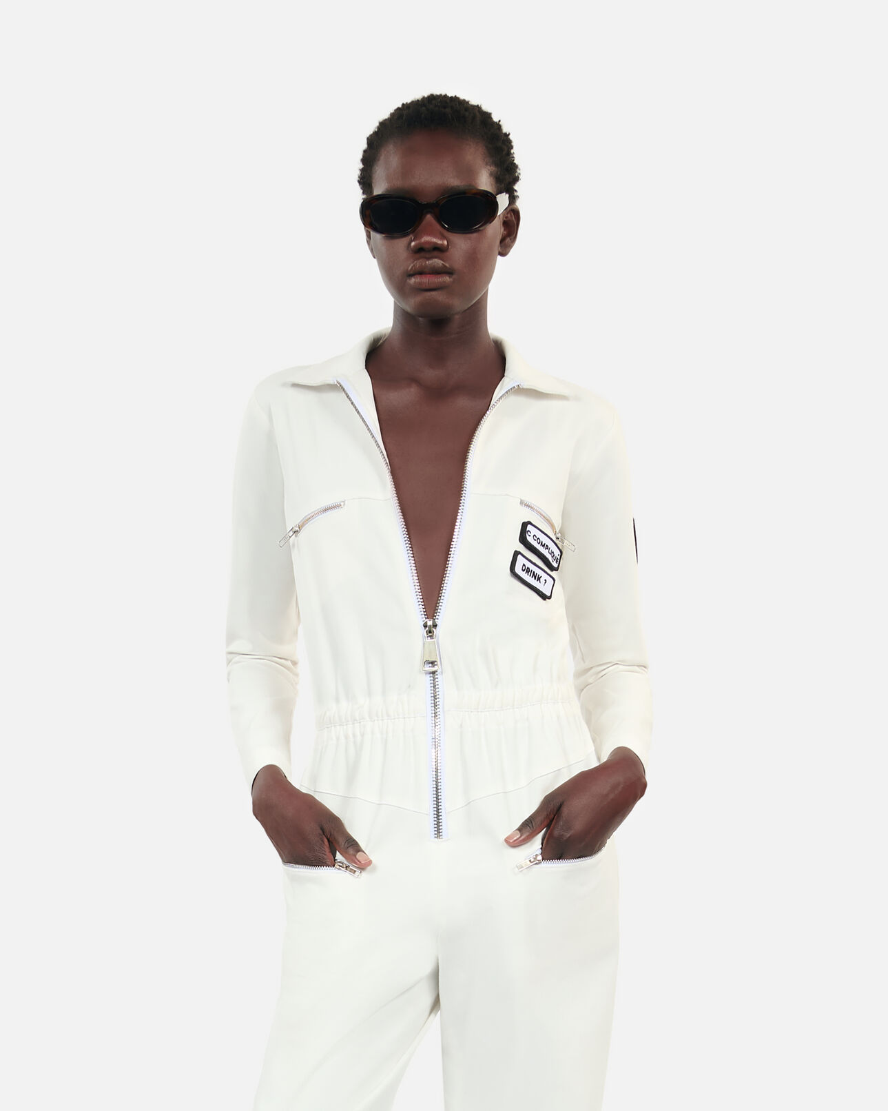 The Kooples FEMME ECRU combinaison the kooples x carolina ritzler écrue en coton
