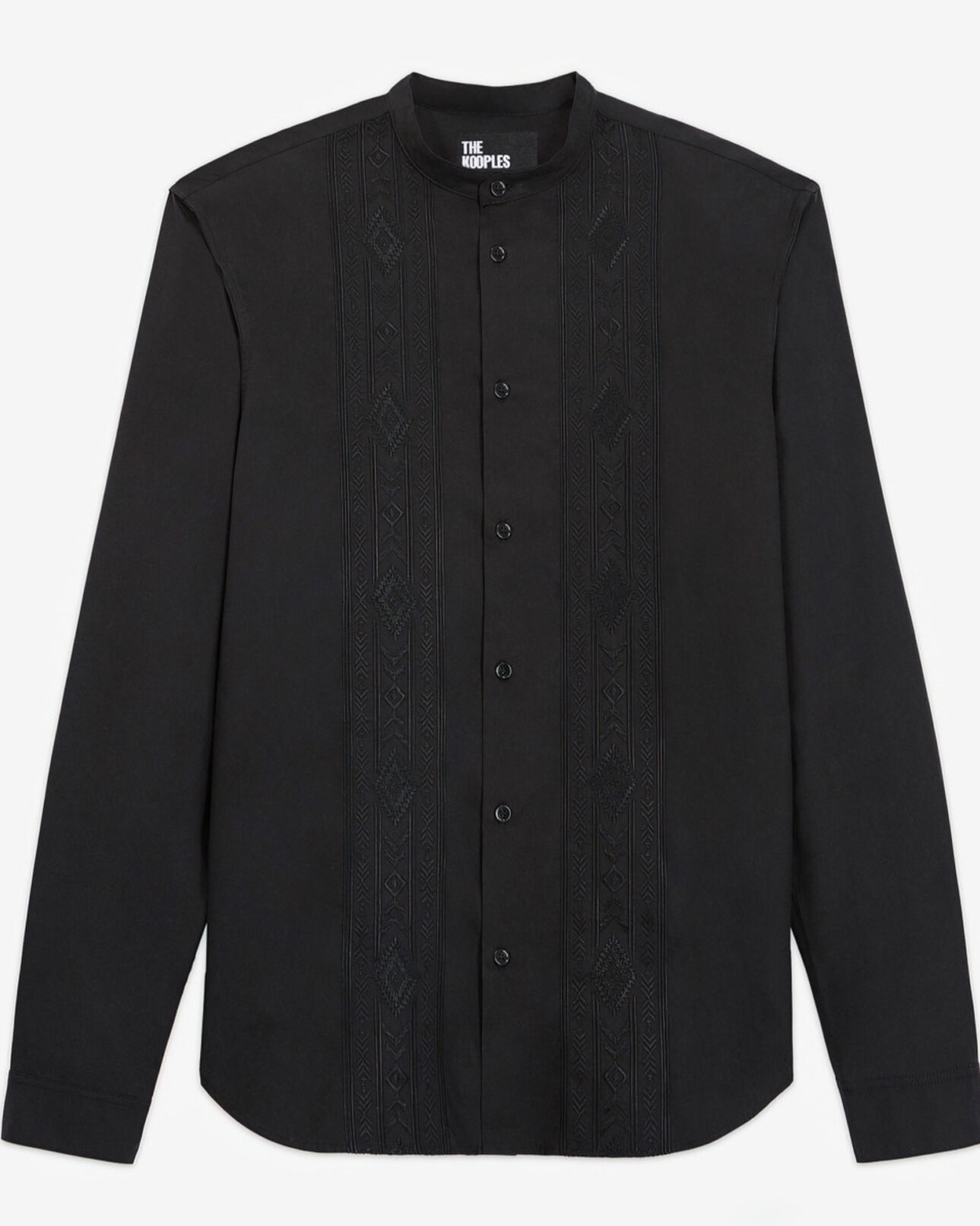 The Kooples MEN BLACK black shirt with mao-neck