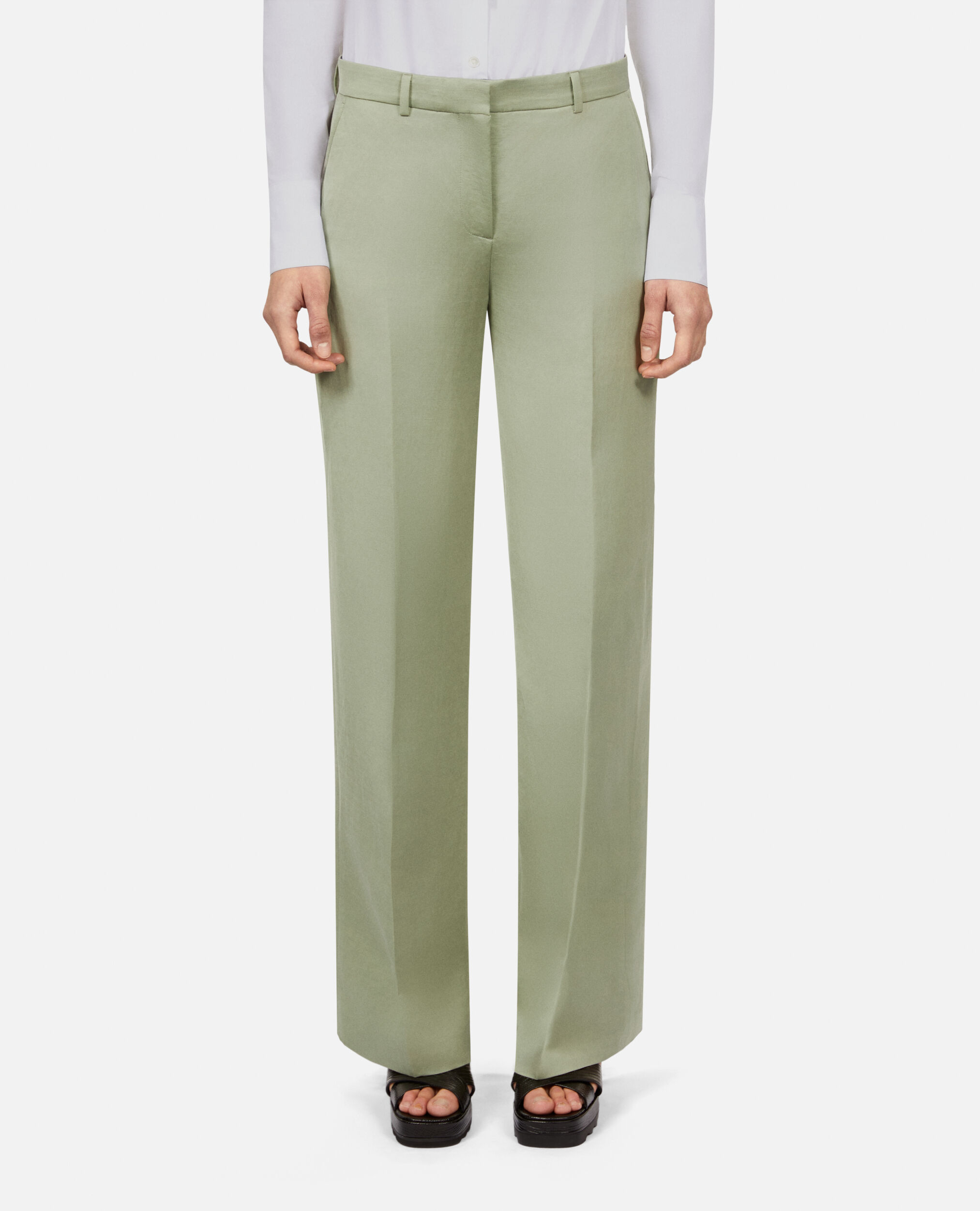 Light green linen suit trousers, KAKI GREY, hi-res image number null