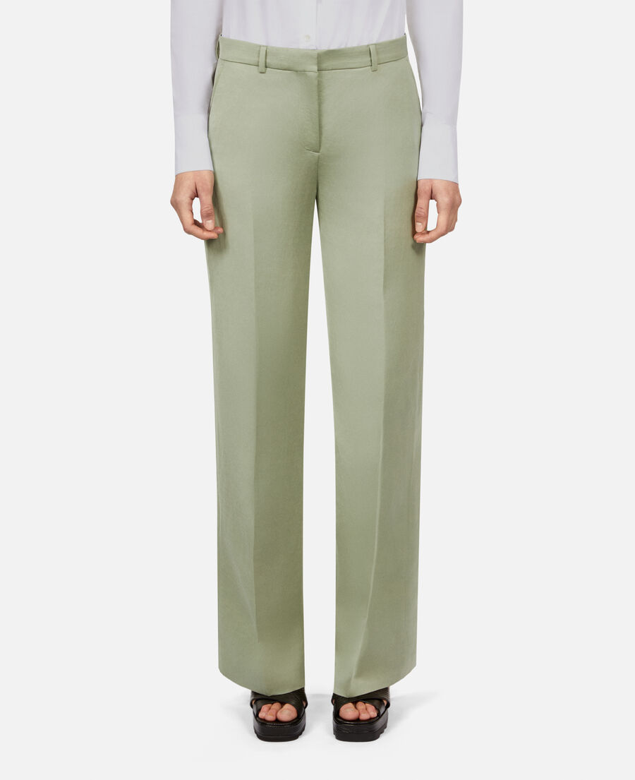 light green linen suit trousers
