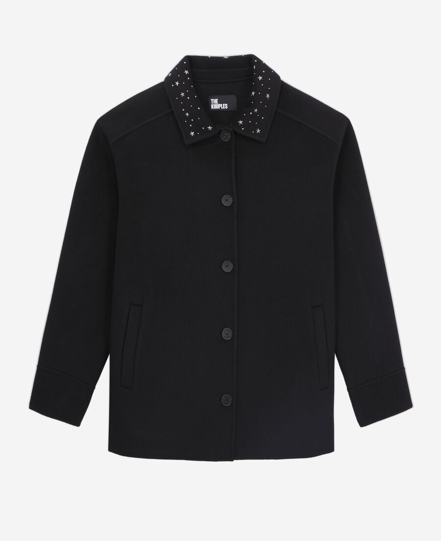 The Kooples DAMEN BLACK schwarze hemdjacke mit sternenmotiv