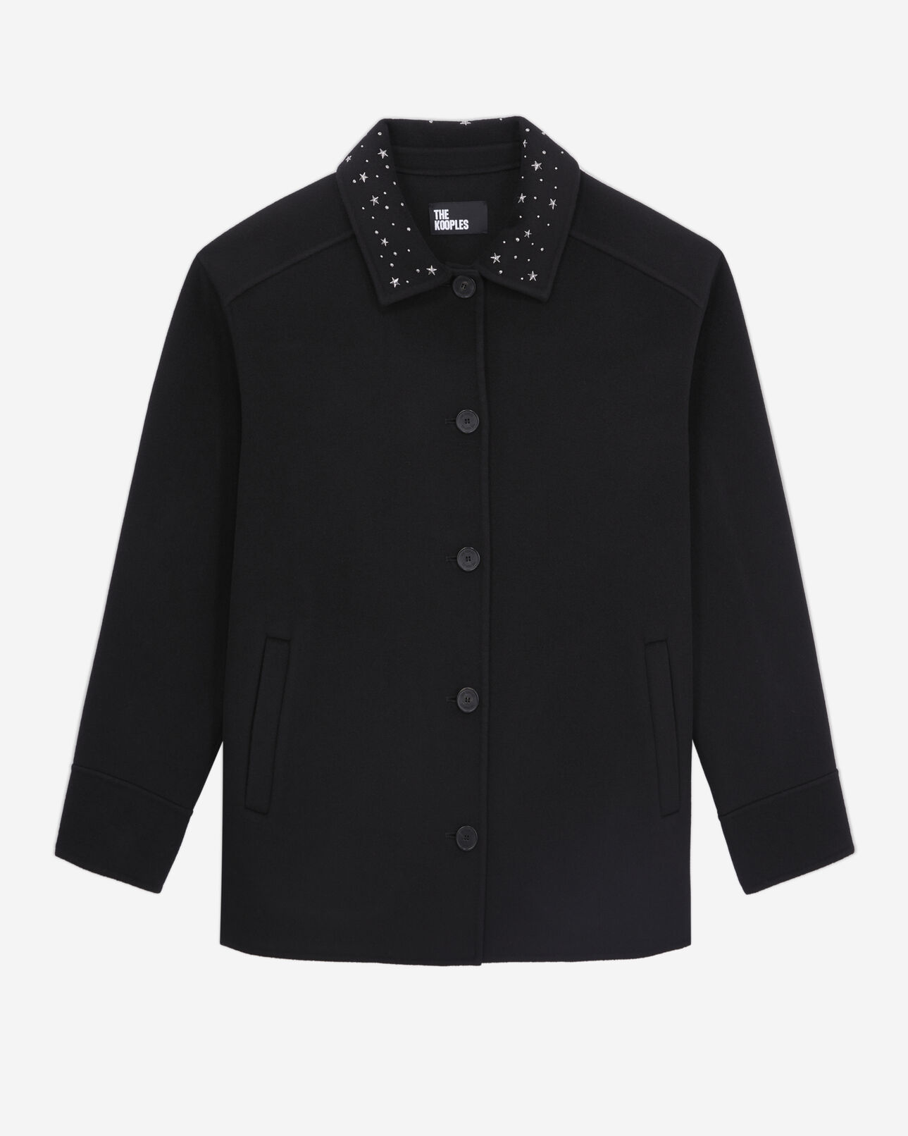 The Kooples FEMME BLACK veste type surchemise noire avec étoiles