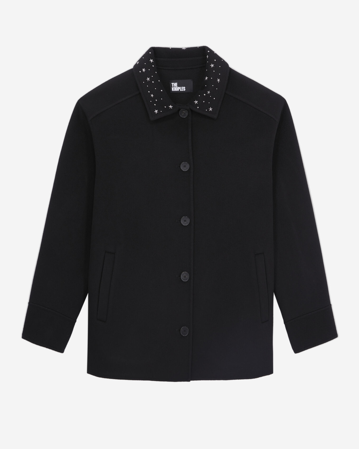 Veste type surchemise noire avec étoiles, BLACK, hi-res image number null
