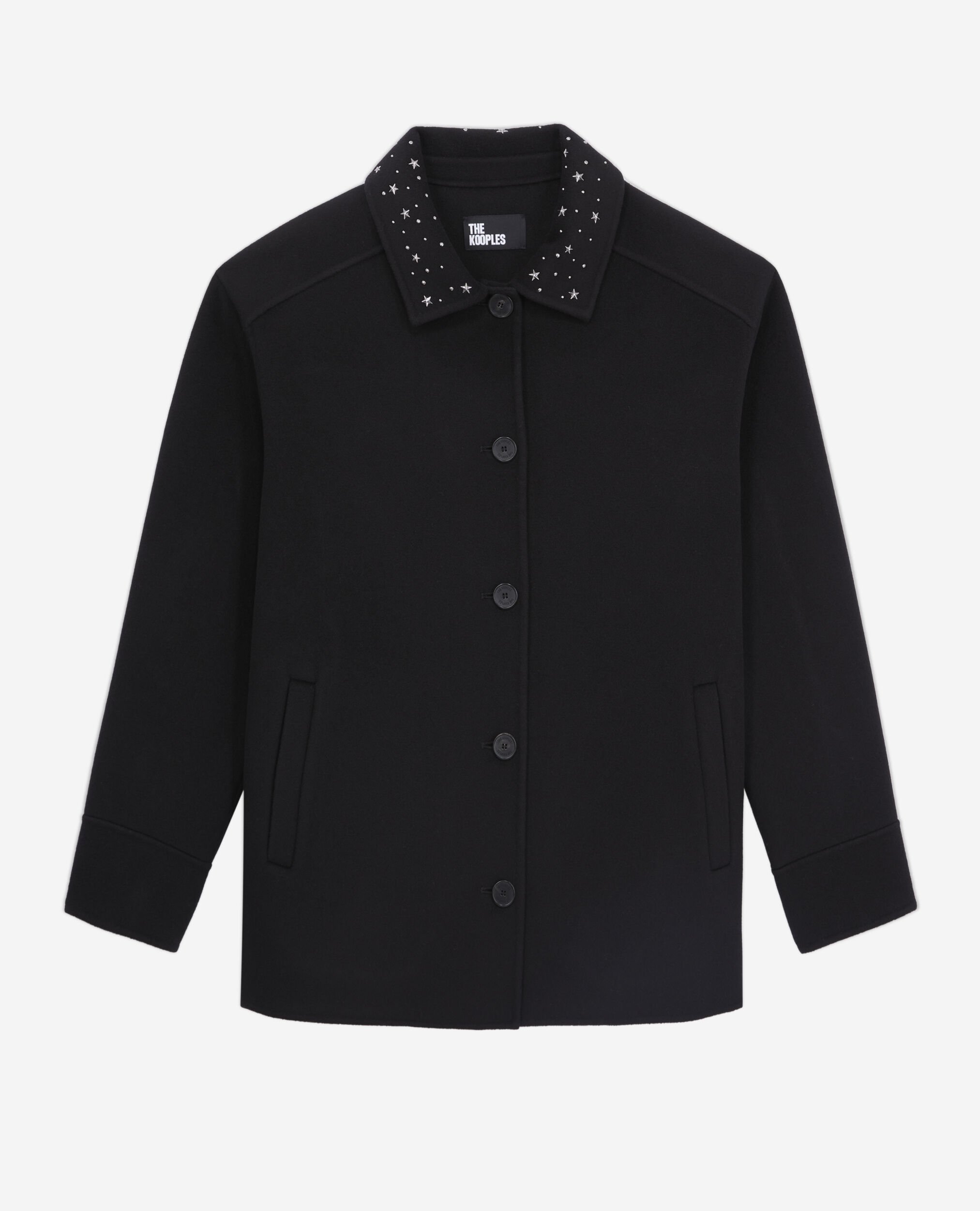 Schwarze Hemdjacke mit Sternenmotiv, BLACK, hi-res image number null