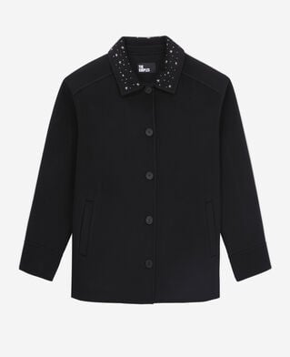 The Kooples DAMEN BLACK schwarze hemdjacke mit sternenmotiv