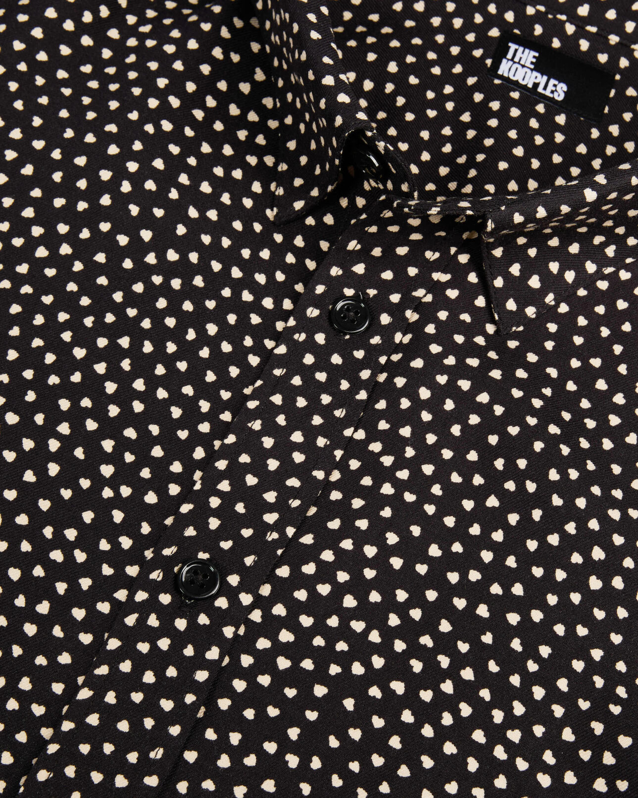 The Kooples HOMME BLACK WHITE chemise imprimé cœurs noir et blanc