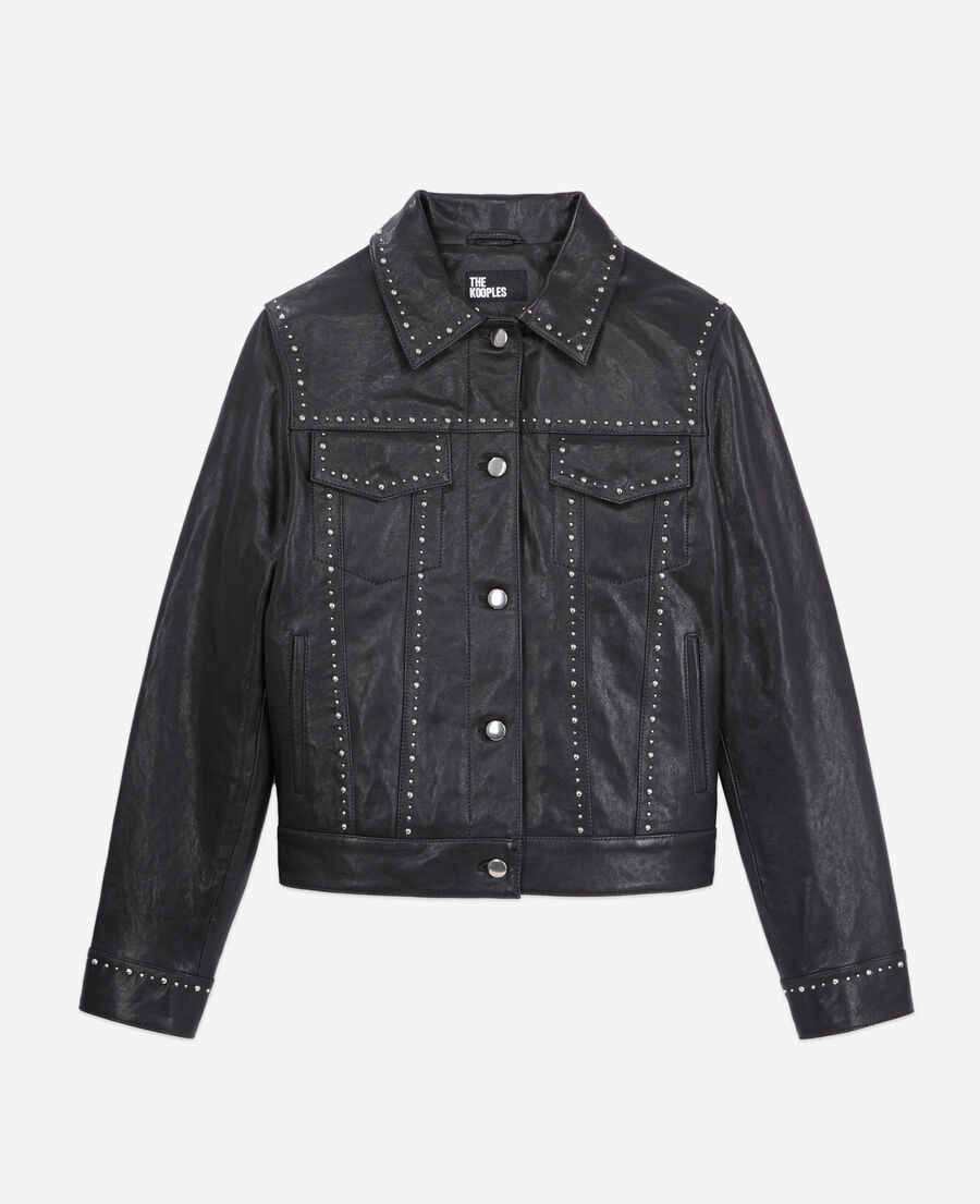 black leather jacket with studs