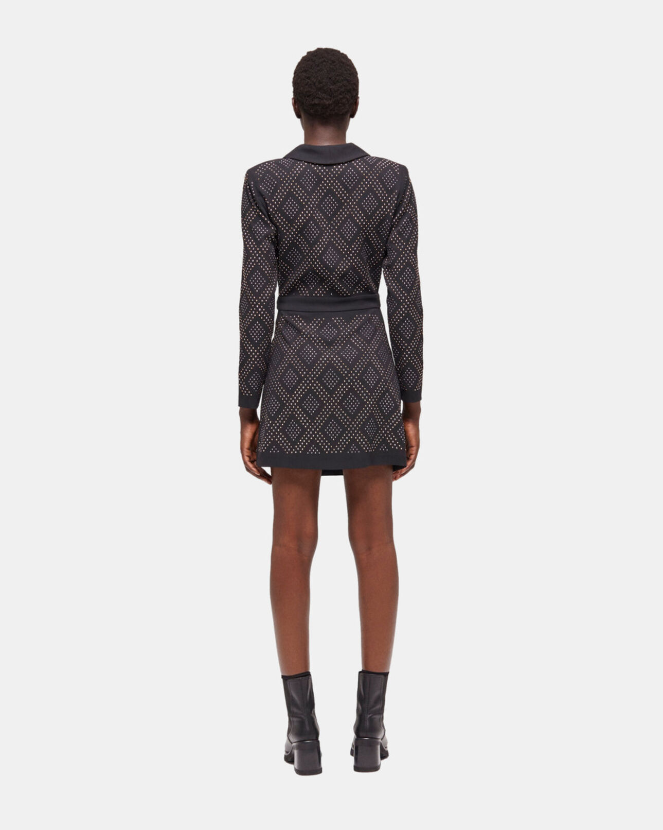 The Kooples DAMEN BLACK kurzer, schwarzer wickelrock