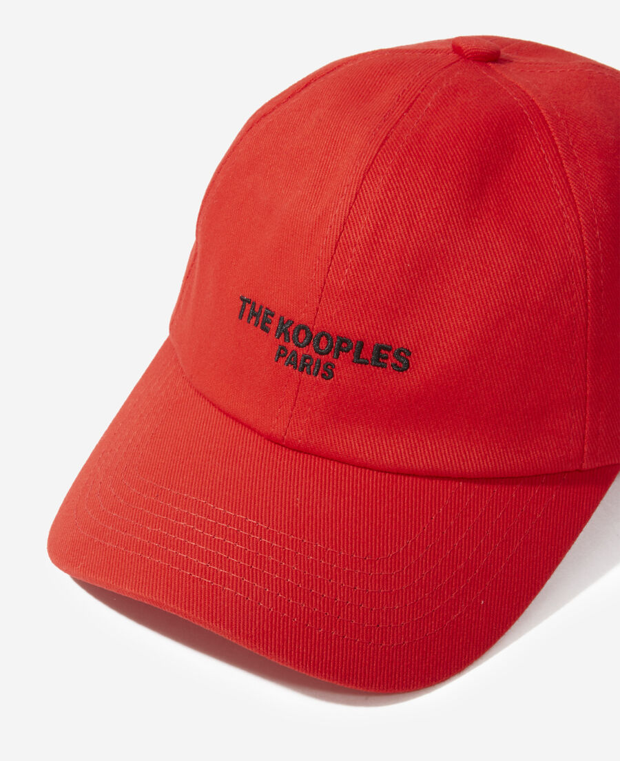 gorra roja algodón logotipo bordado negro