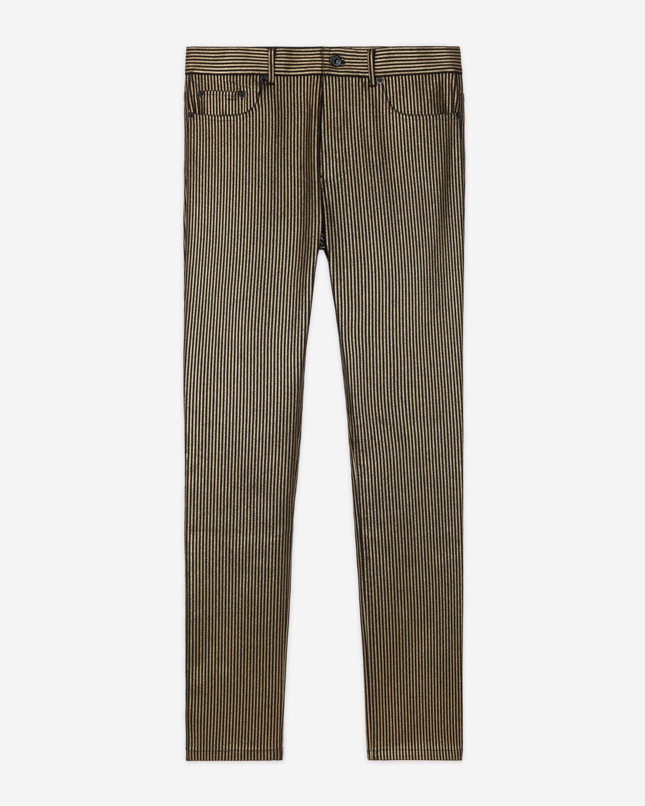 The Kooples HOMME BLACK / GOLD jean slim à rayures doré