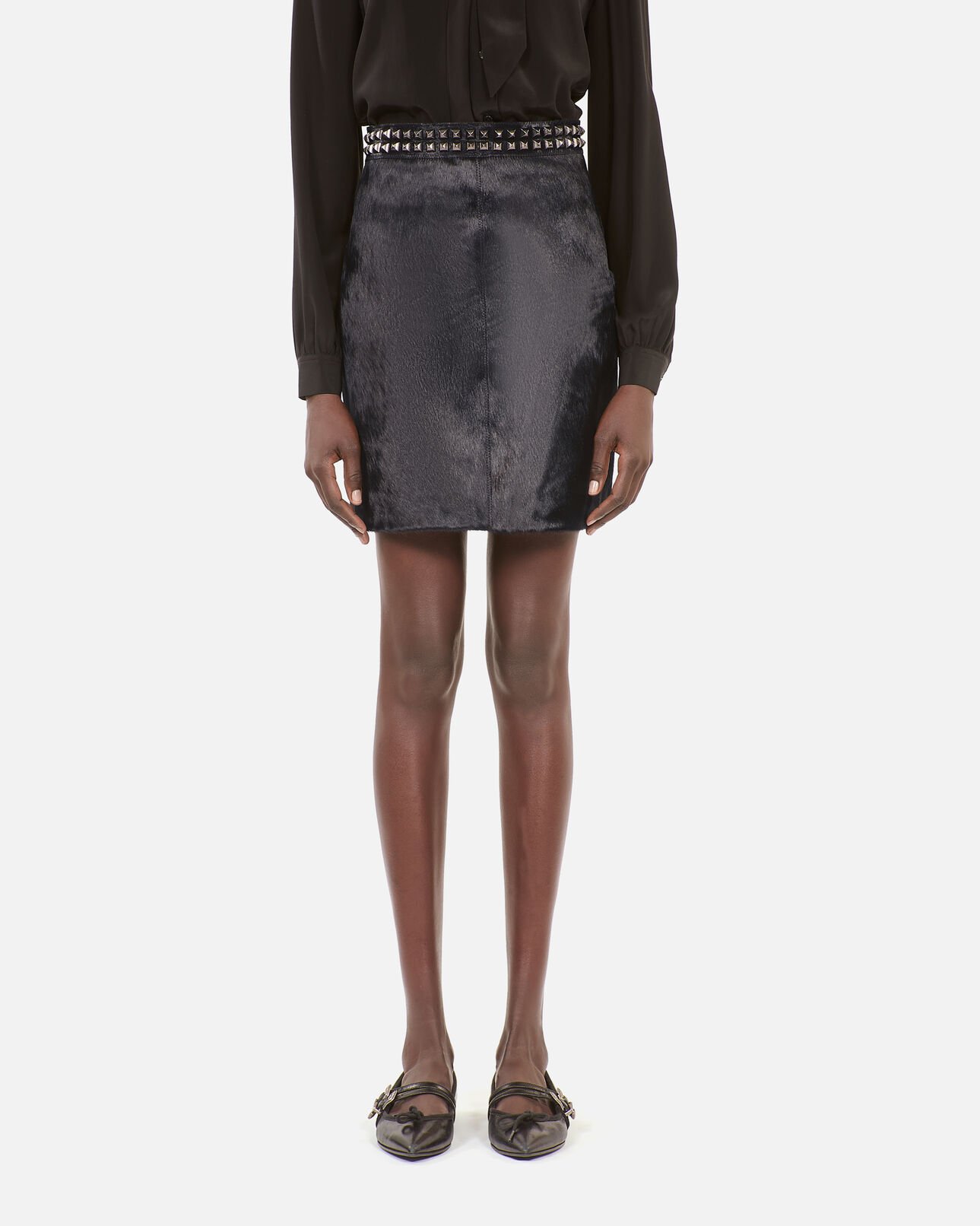 The Kooples DAMEN BLACK kurzer schwarzer lederrock