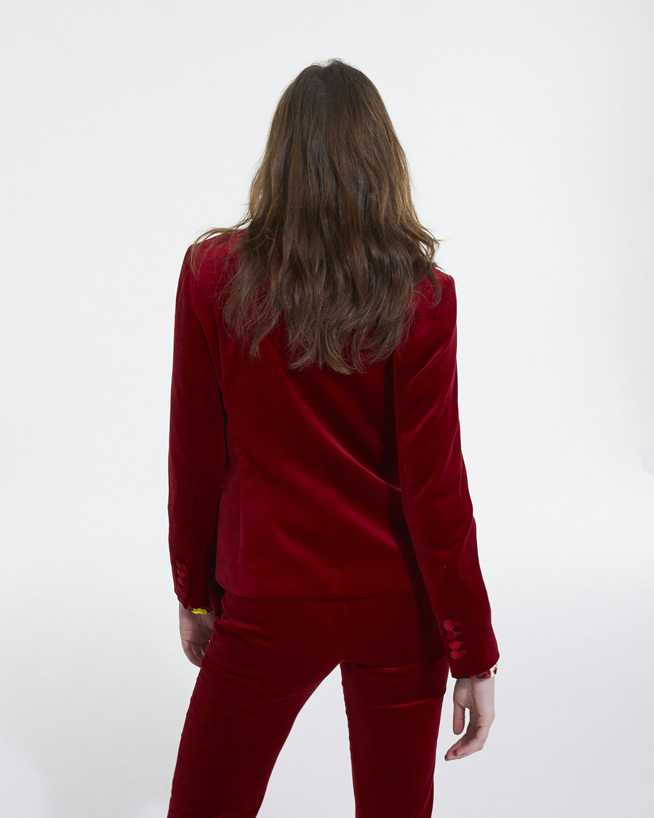 The Kooples DAMEN RED rote anzugjacke aus velours