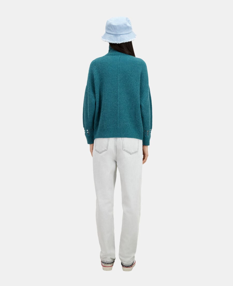 The Kooples FEMME BLUE PETROL pull bleu en laine mélangée