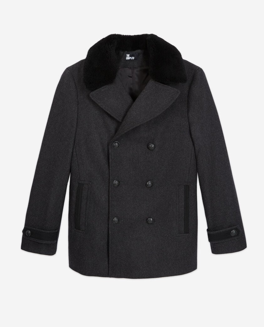 The Kooples MEN DARK GREY gray wool coat