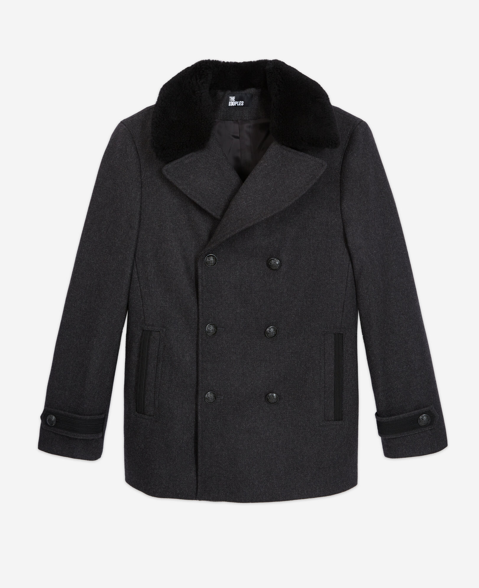 The Kooples HOMME DARK GREY manteau en laine gris