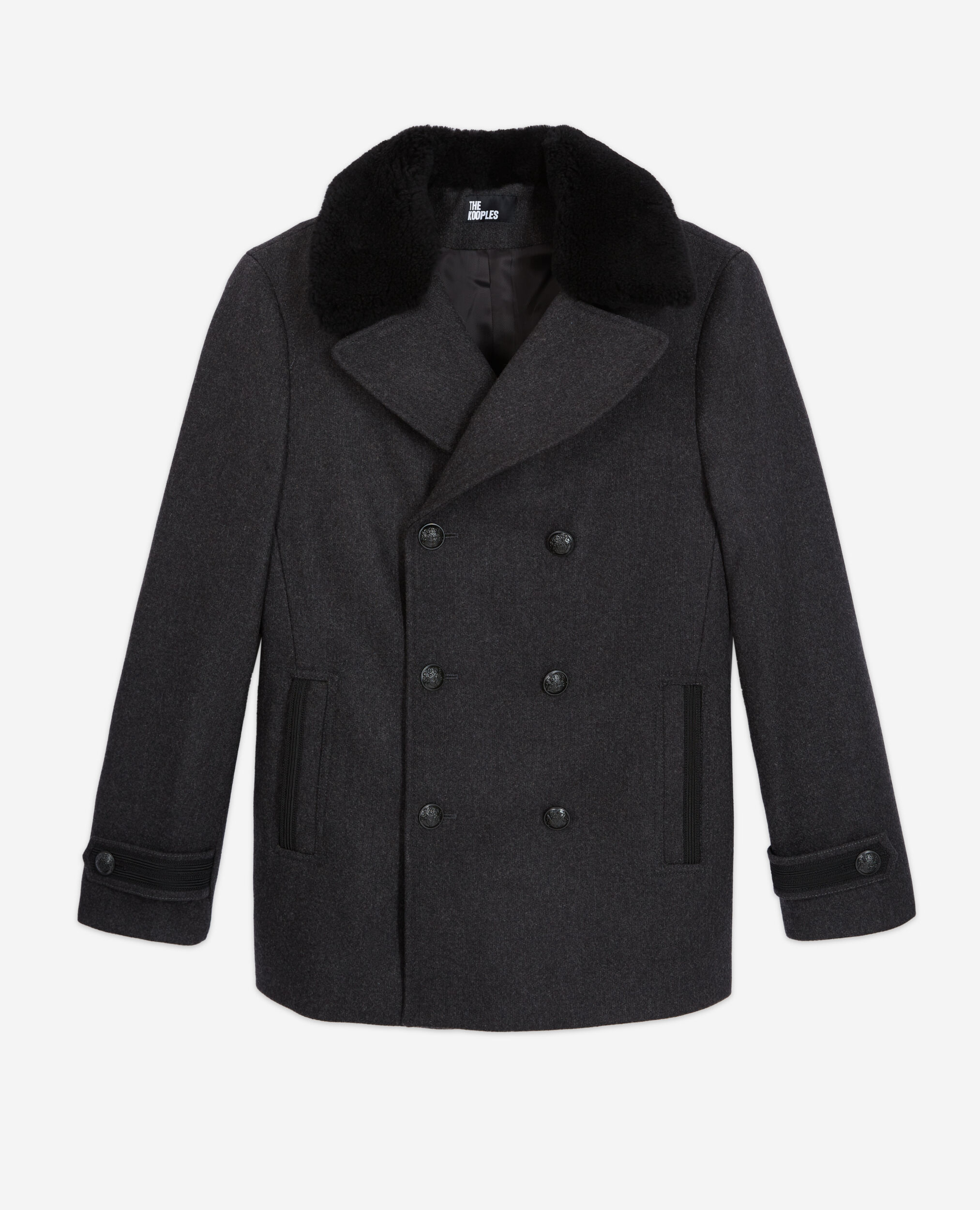 Manteau en laine gris, DARK GREY, hi-res image number null
