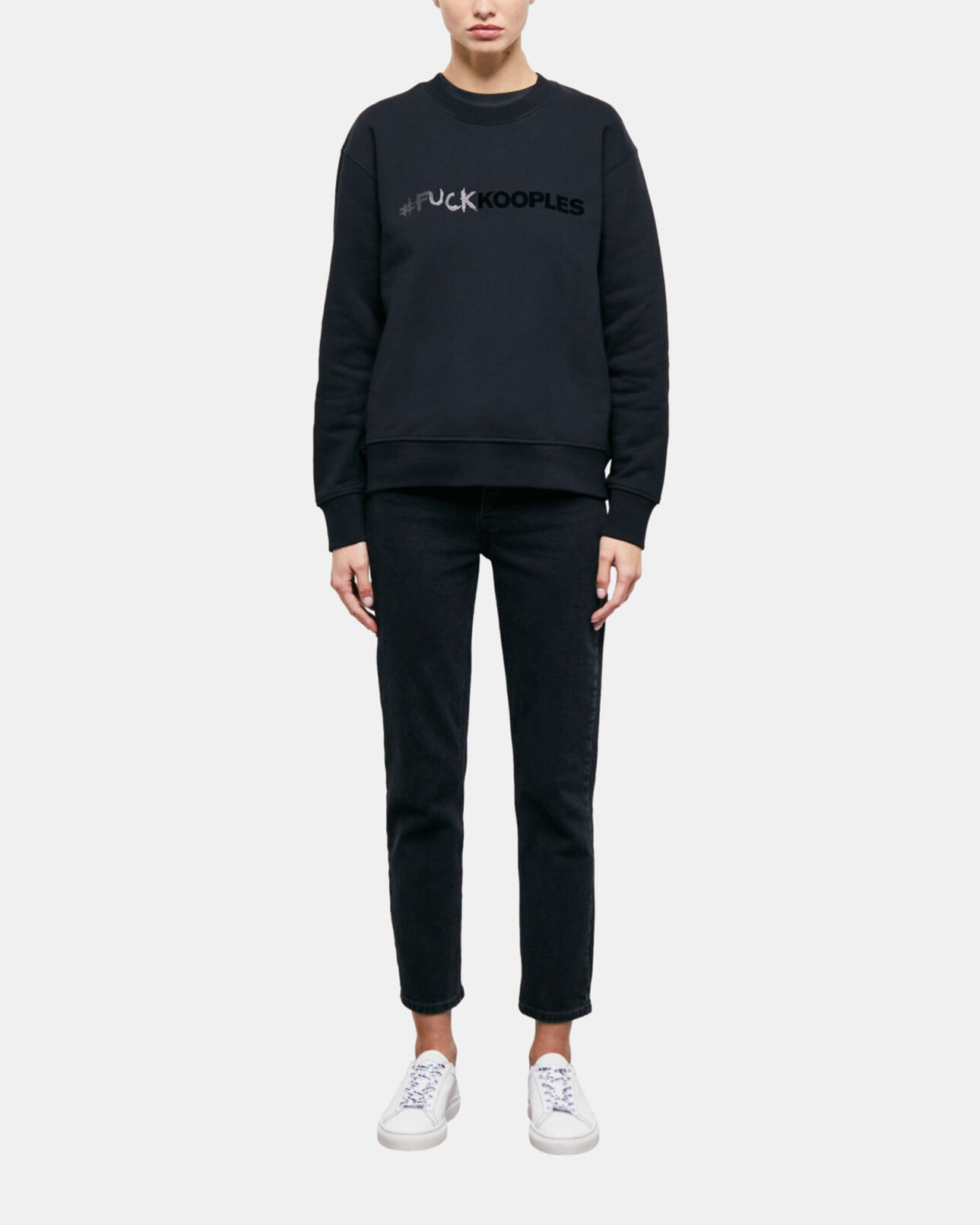 The Kooples MUJER BLACK sudadera logotipo negra