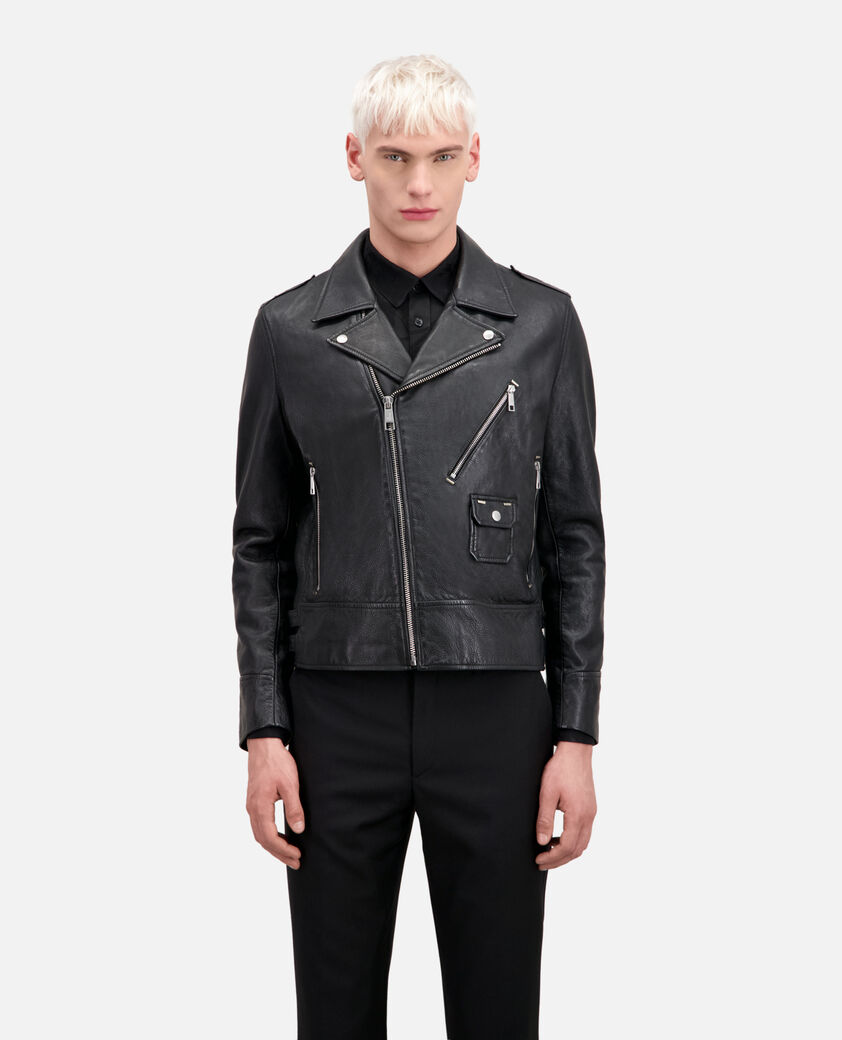 The Kooples HERREN BLACK schwarze bikerjacke aus leder