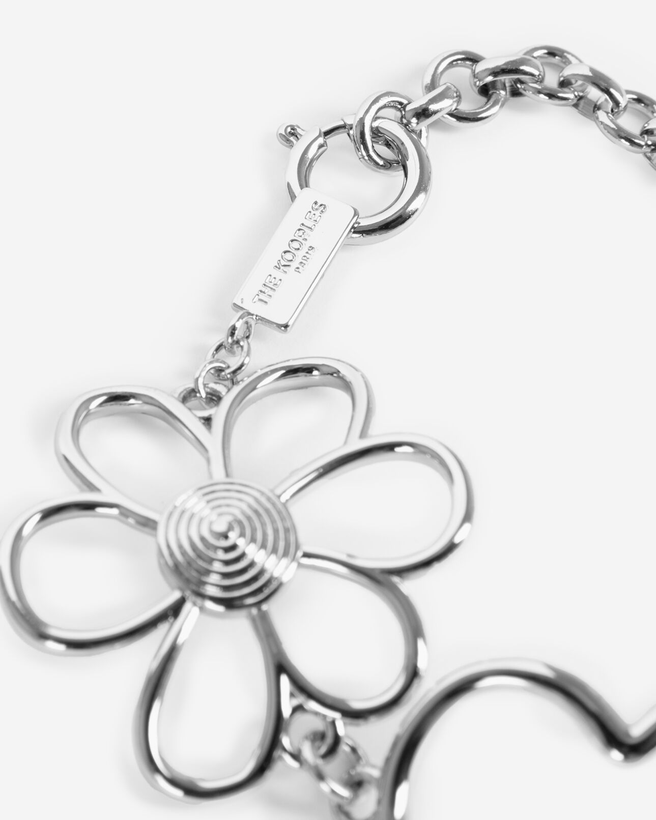 The Kooples FEMME SILVER bracelet cœurs et fleurs argentés