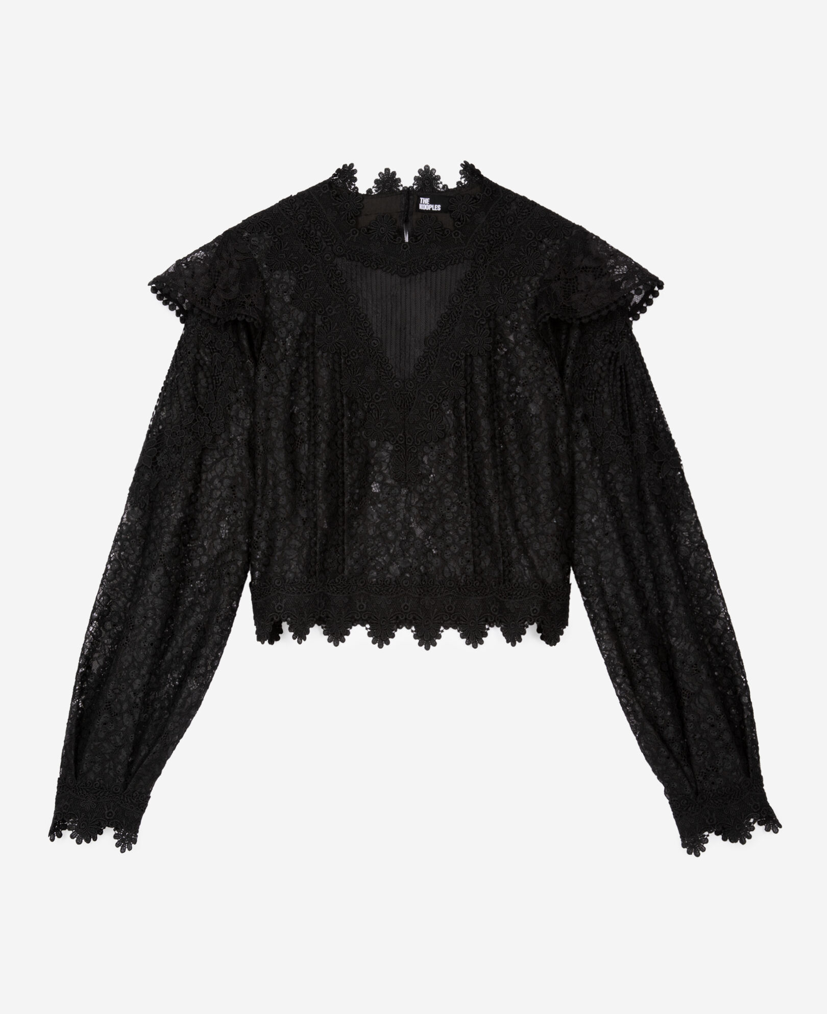The Kooples FEMME BLACK top en dentelle noire