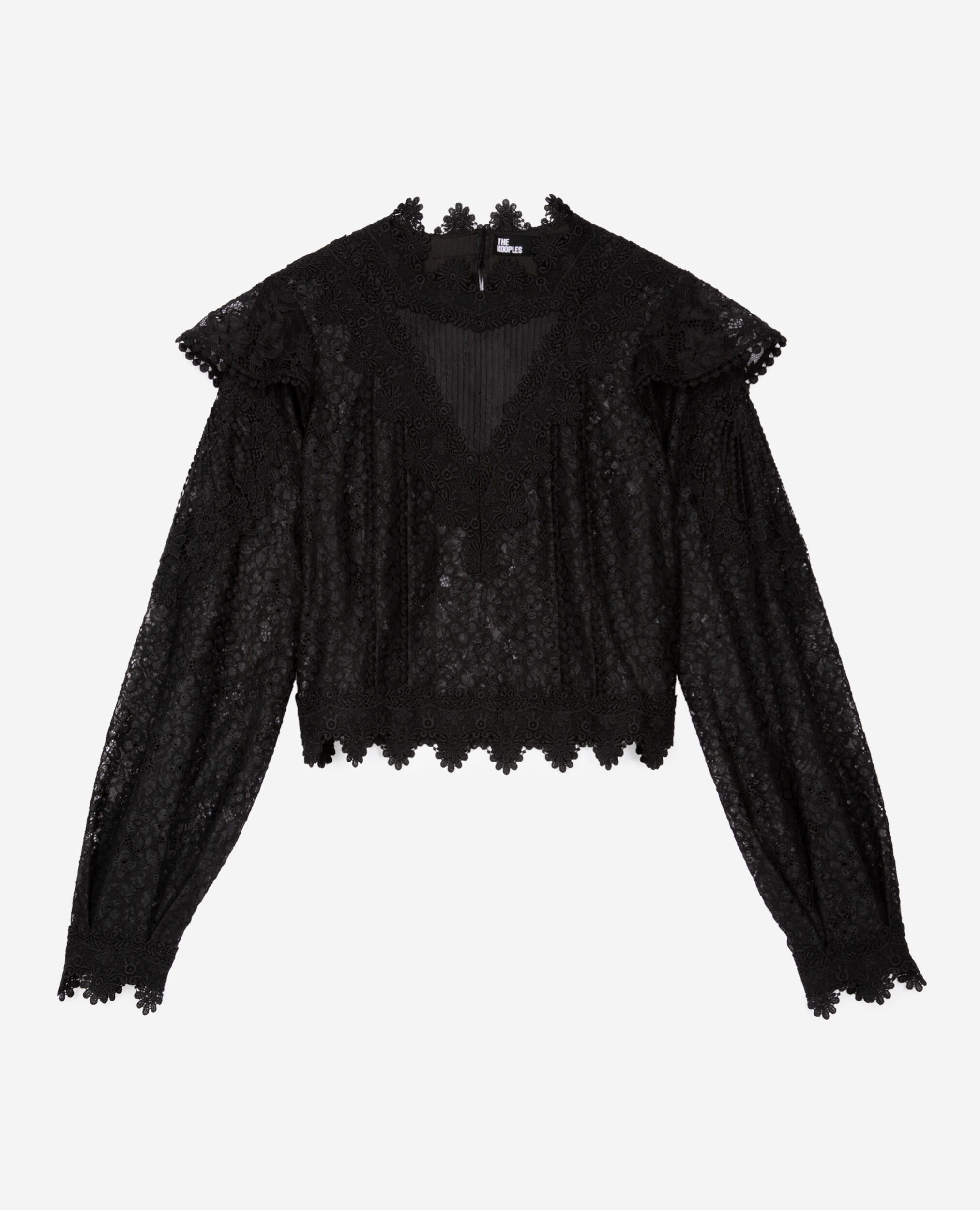 Top en dentelle noire, BLACK, hi-res image number null