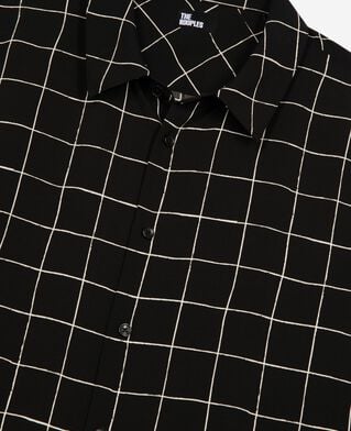 The Kooples MEN BLACK WHITE black plaid shirt