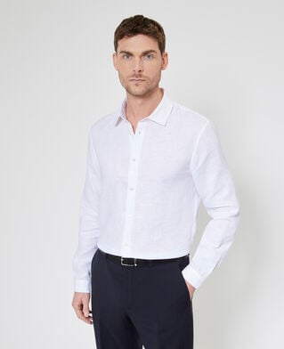 The Kooples MEN WHITE white linen shirt