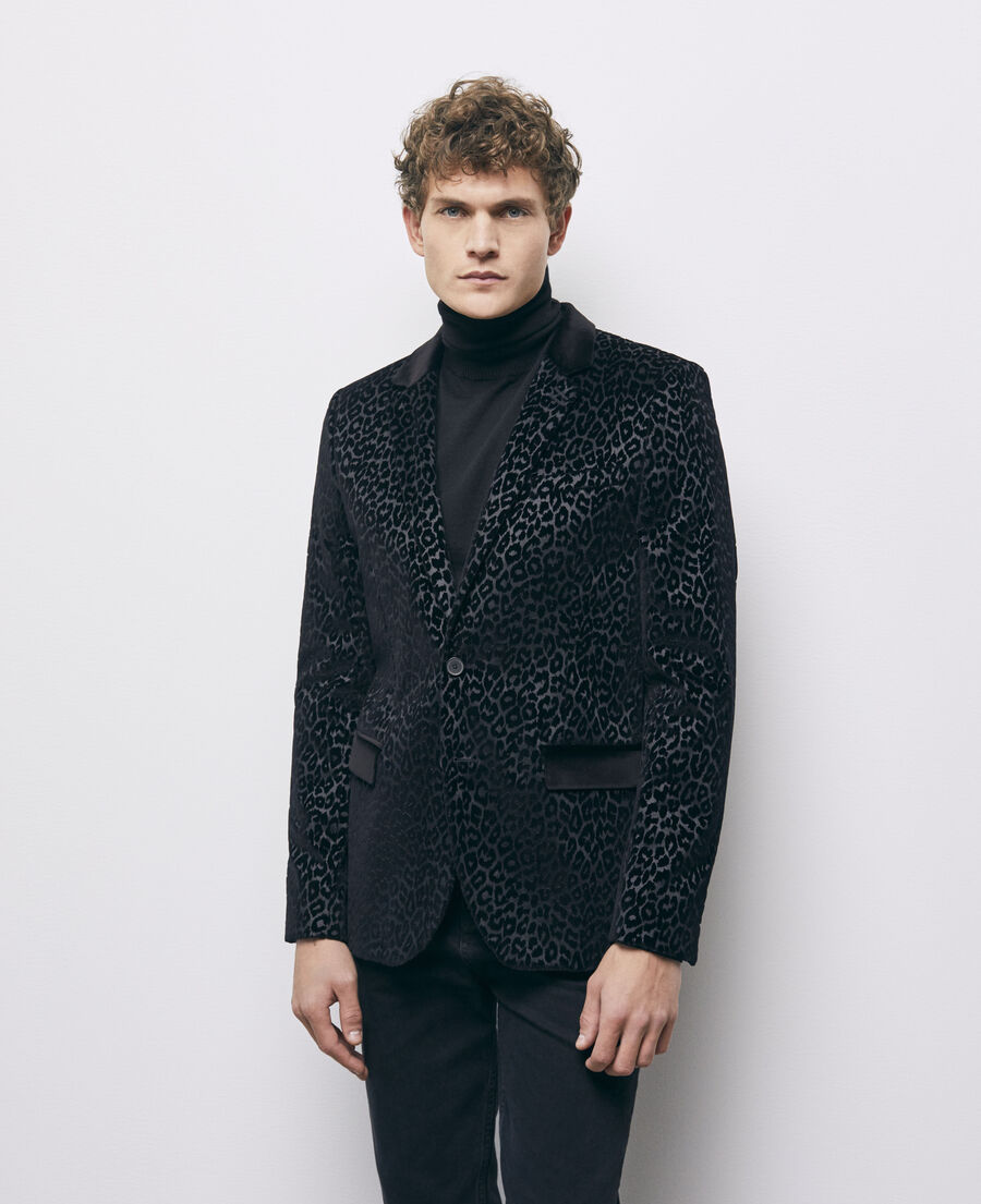 Black leopard print suit vest | The Kooples