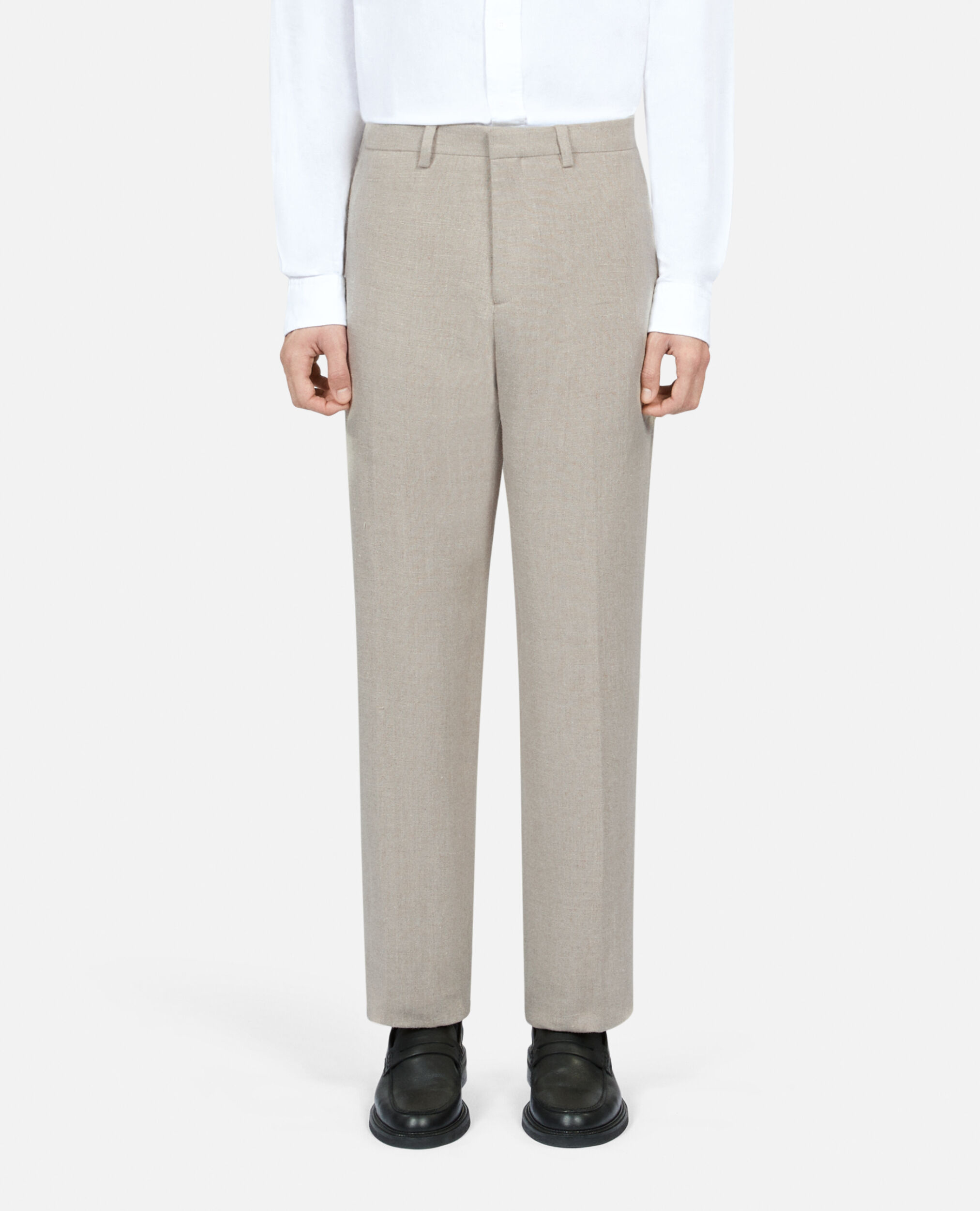 Beige linen suit trousers, BEIGE, hi-res image number null
