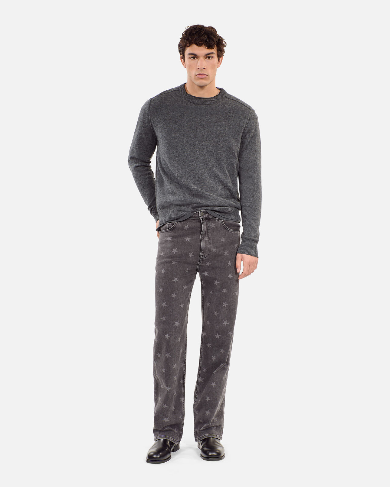 The Kooples HOMME MIDDLE GREY MEL pull en laine gris