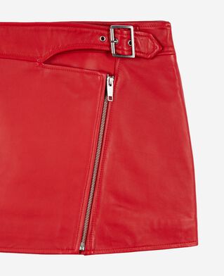 The Kooples F TANGO RED leather skirt with red zip