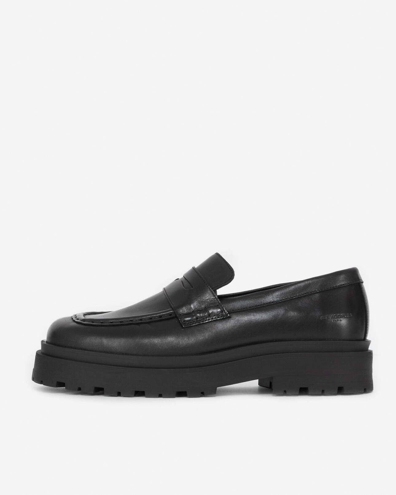 The Kooples HOMME BLACK mocassins noirs cuir semelle compensée