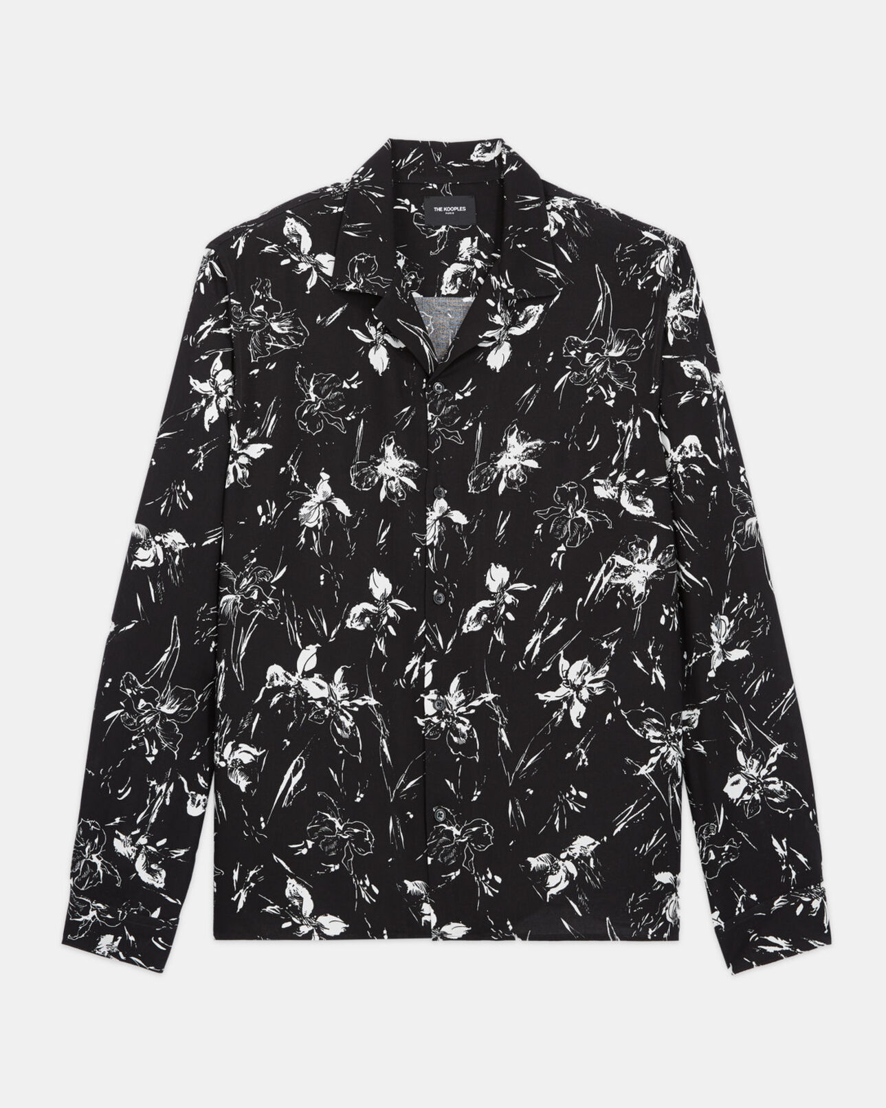 The Kooples HOMME BLACK WHITE chemise fleurie