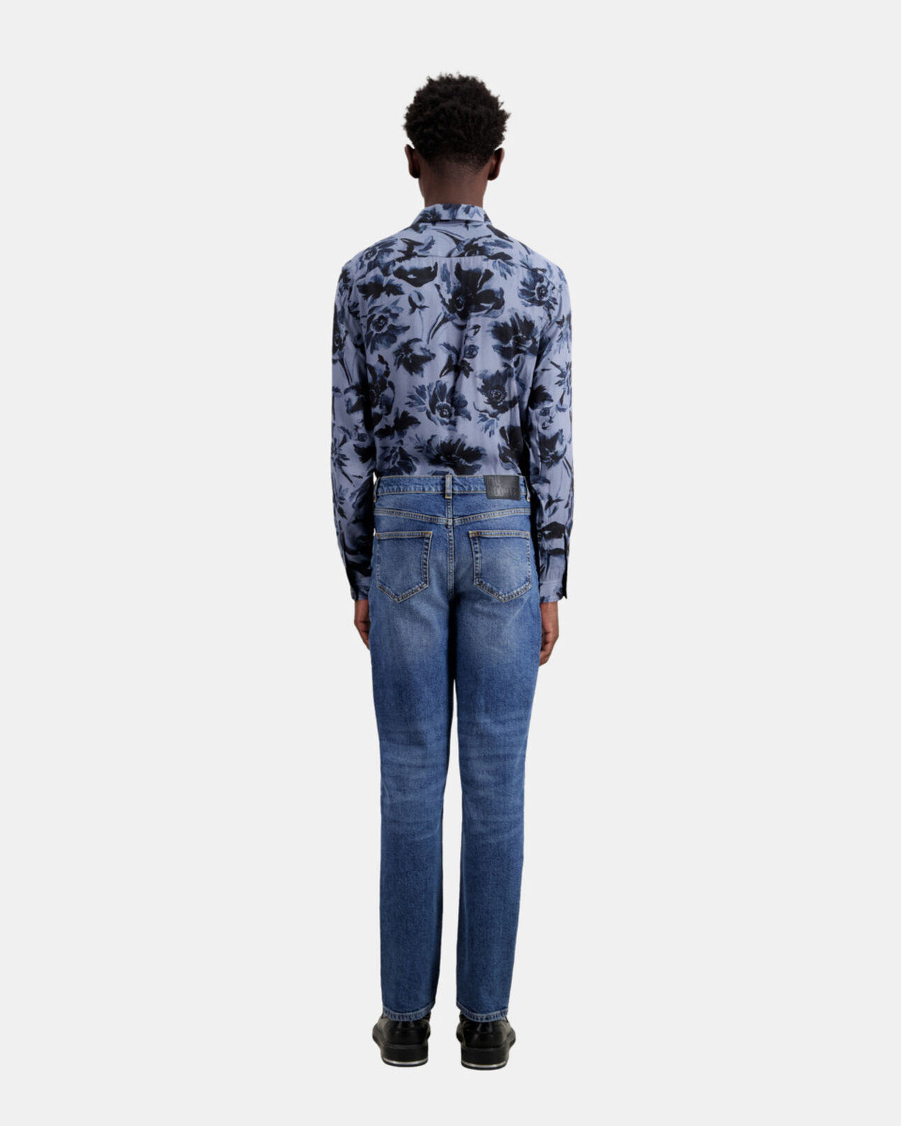 The Kooples HERREN BLUE DENIM dunkelblaue jeans in slim-fit
